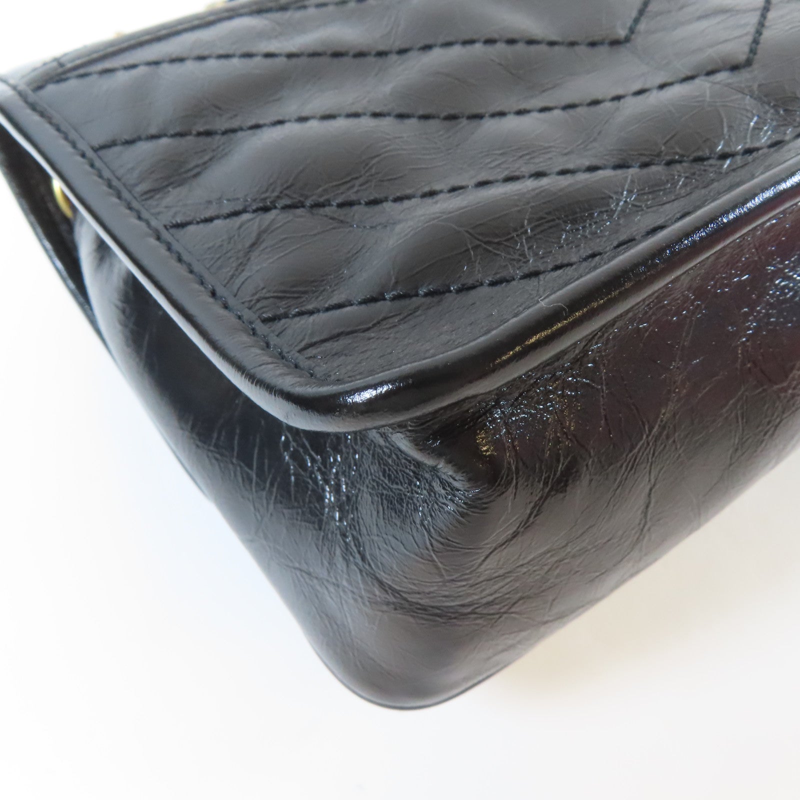 SAINT LAURENT 牛皮皮革Niki Baby金扣鏈帶肩背袋黑色