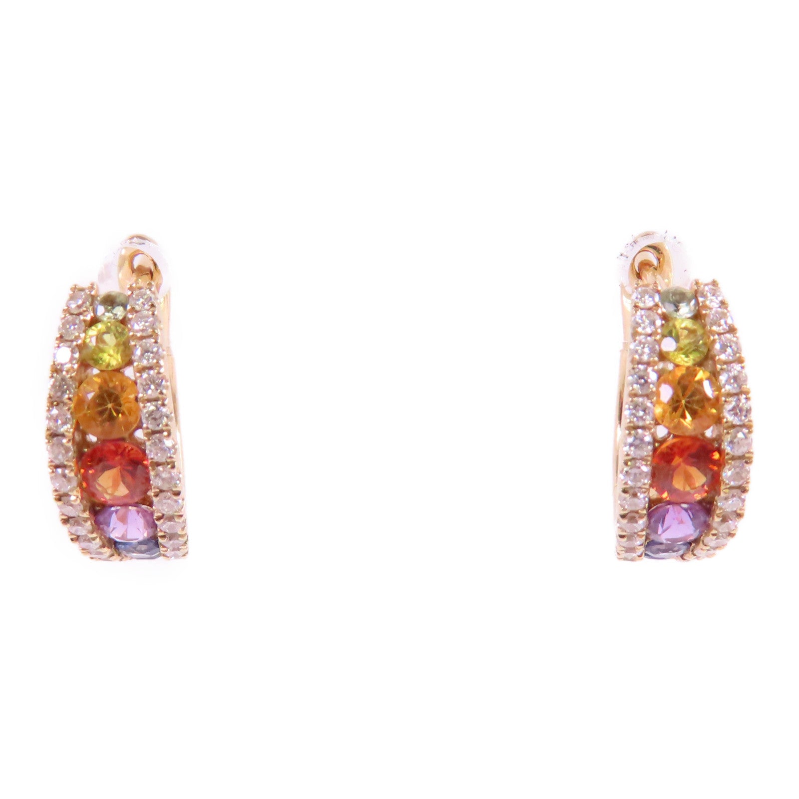 JEWELRY 18K玫瑰金/鑽石/彩色寶石/Diamond Multi Stone Earrings耳環
