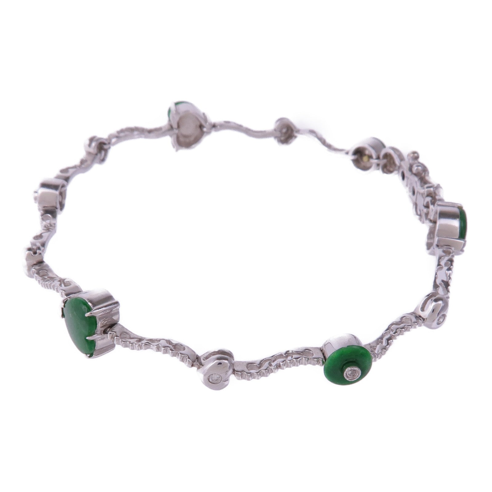 JEWELRY 18K白金Jade Diamond Bracelet翡翠/鑽石手鏈