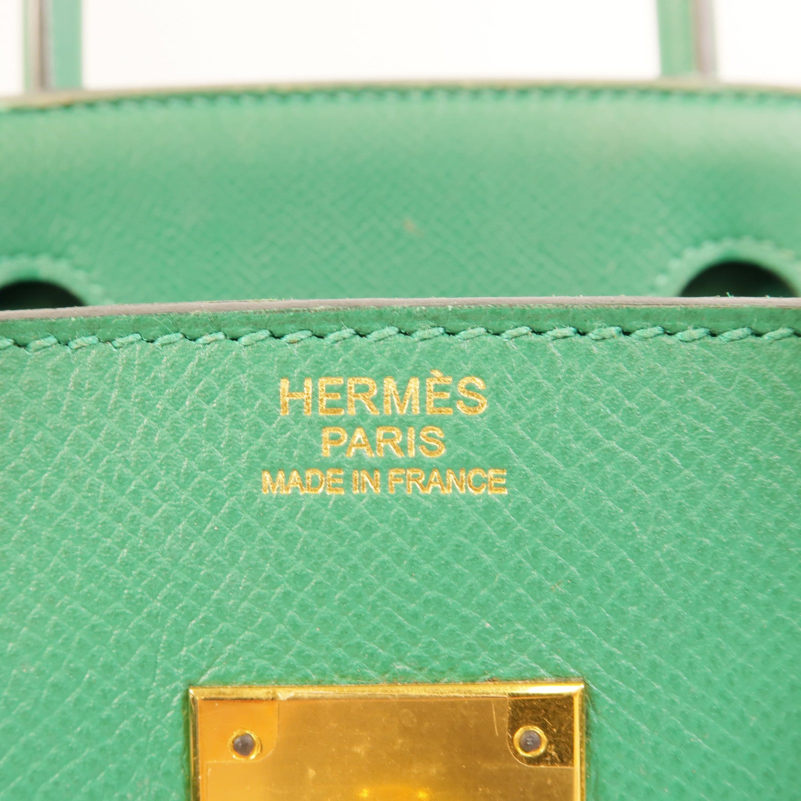 HERMES Epsom皮革Birkin 30手挽袋Malachite