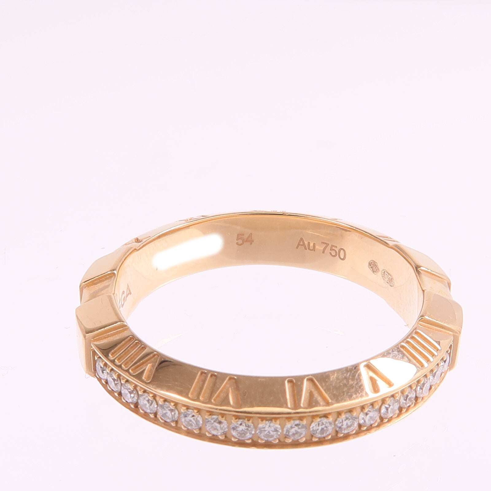 OMEGA 18K玫瑰金Omega Ring鑽石戒指Omega#54/US#6.75