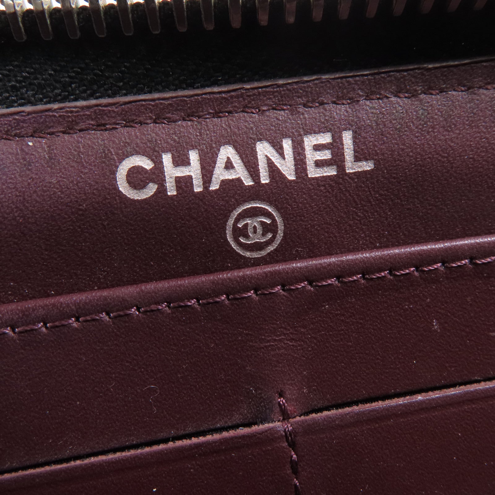 CHANEL CC SHW Long Wallet A50097 Calfskin Leather Black