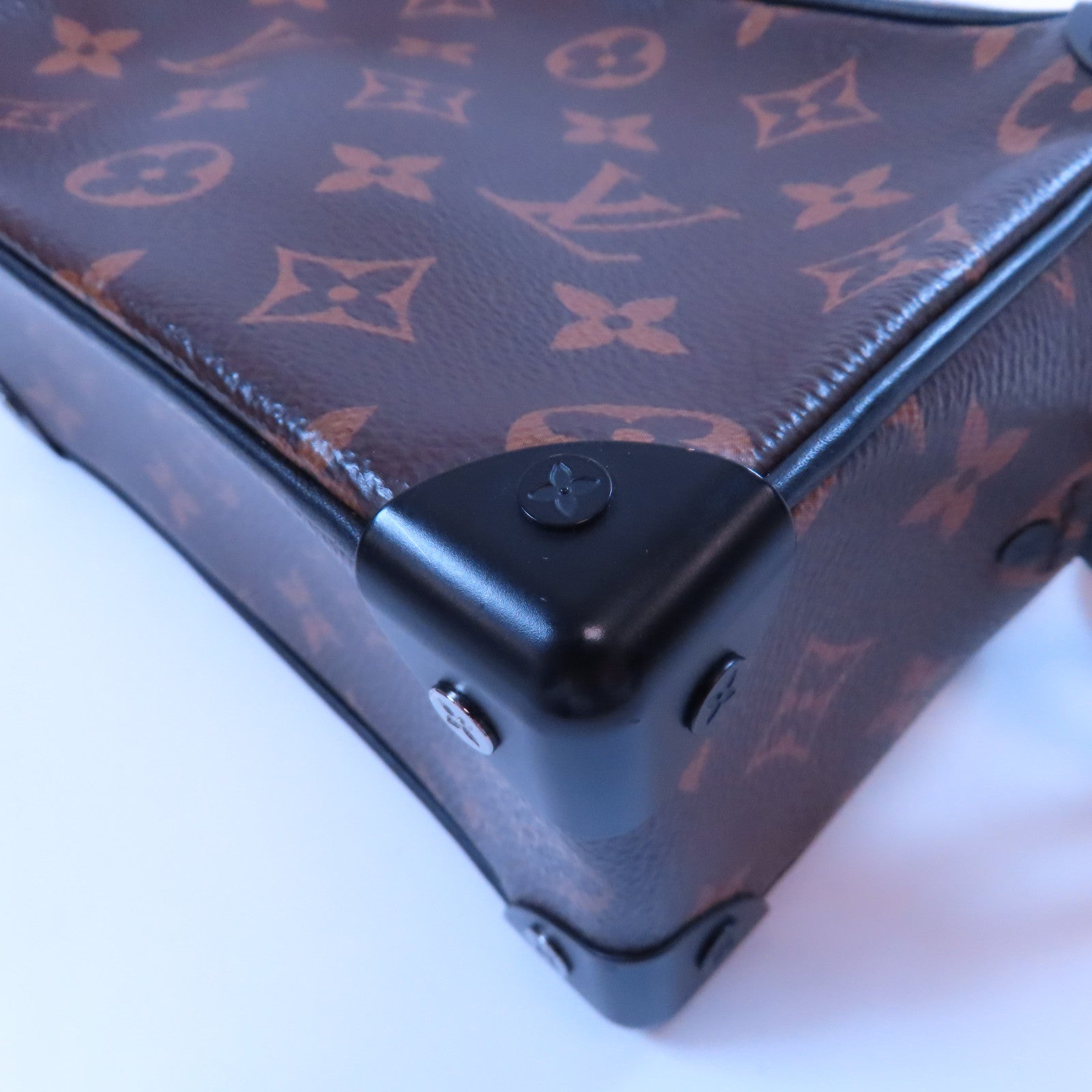LOUIS VUITTON Monogram Mini Soft Trunk黑扣肩背袋啡色/橙色