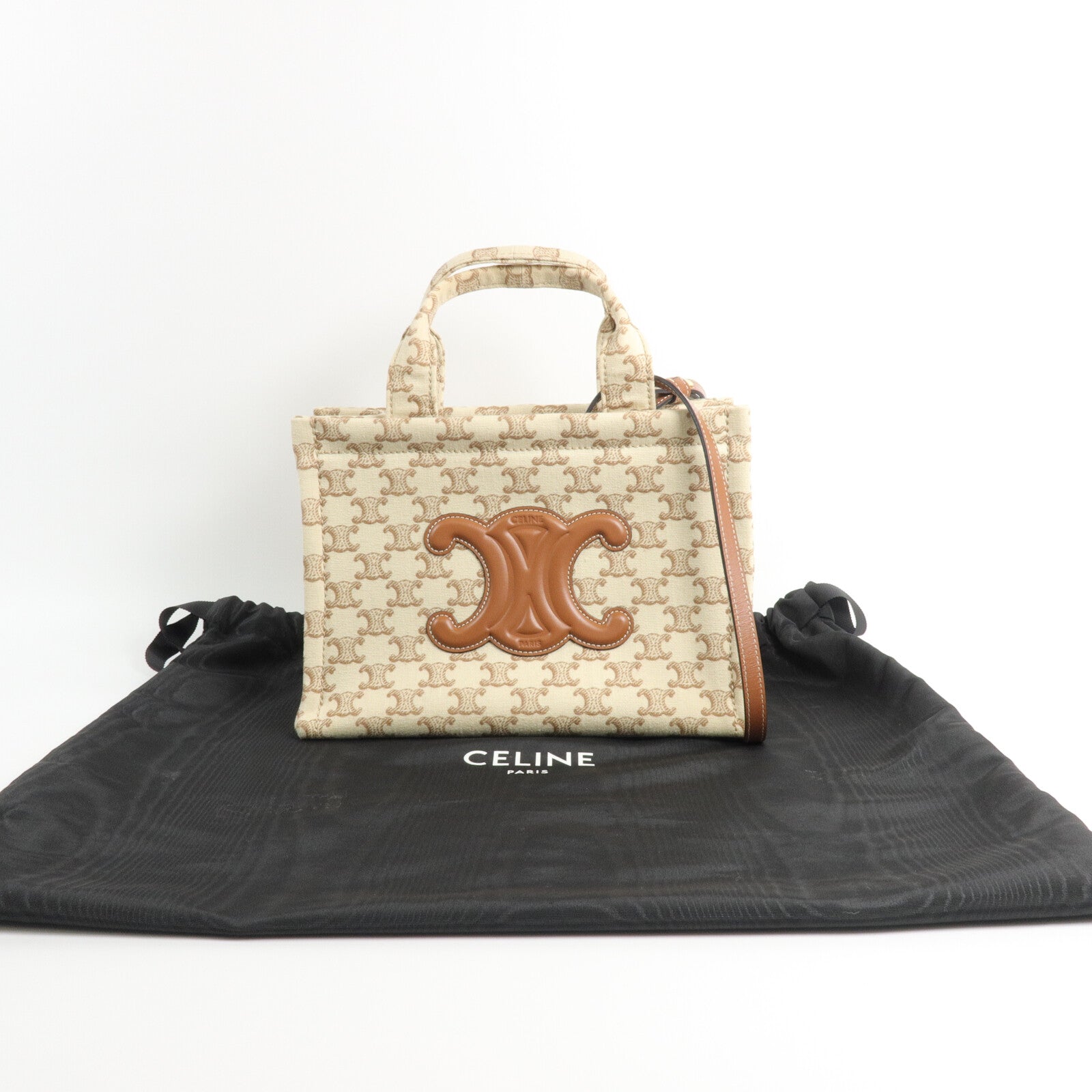 CELINE 帆布Small Cabas Thais手挽肩背兩用袋