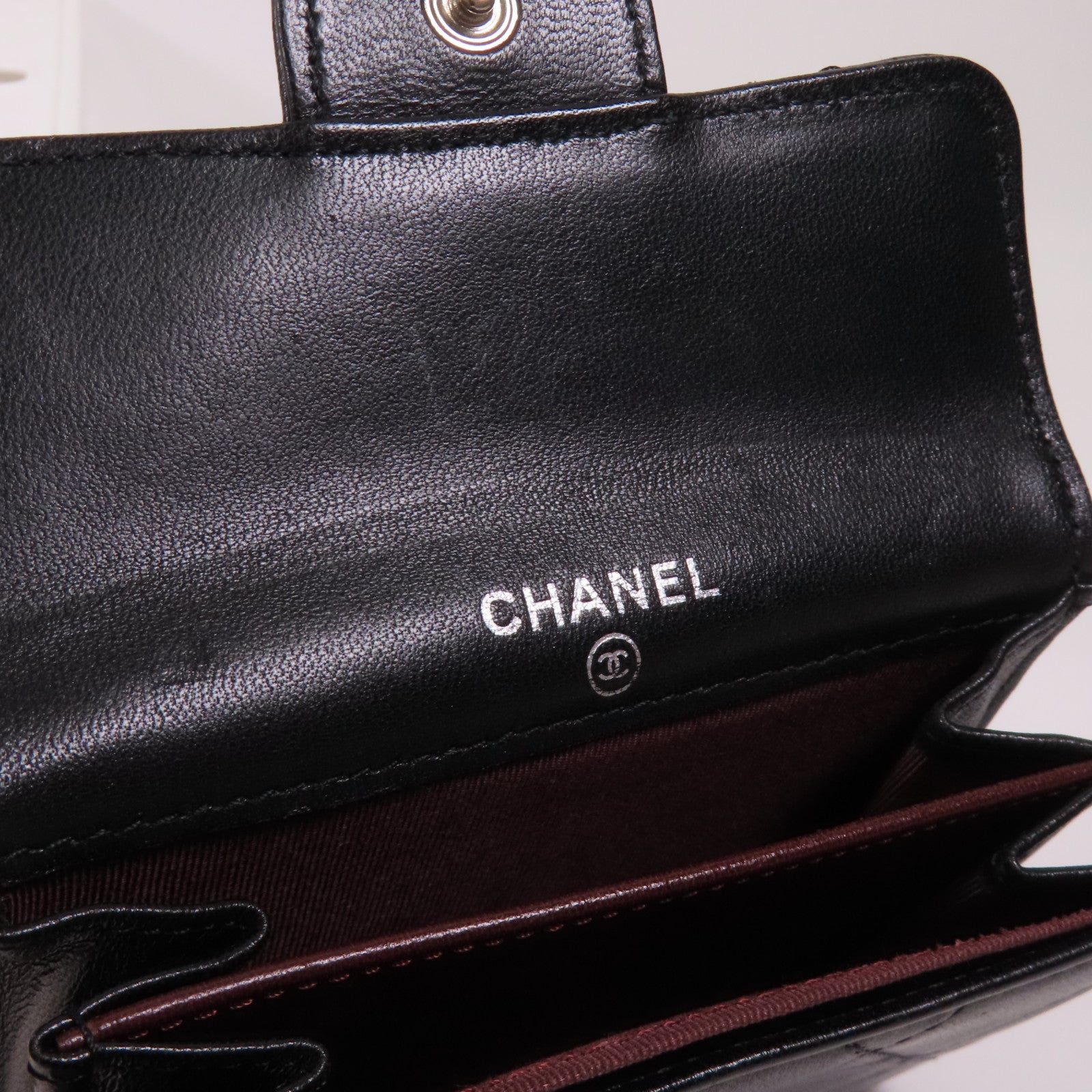 CHANEL 羊皮皮革Card Case銀扣卡片套