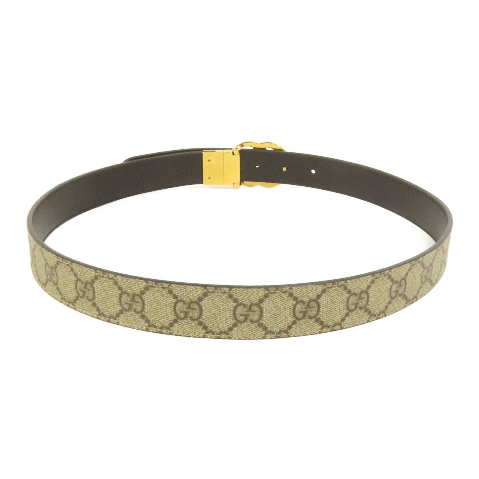 GUCCI 塗層帆布Belt 85cm金扣皮帶