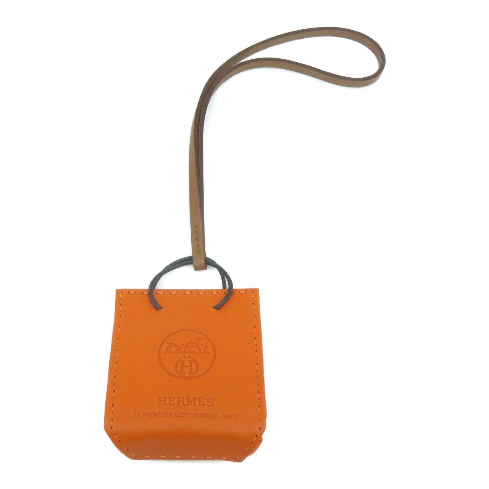 HERMES 【激減優惠】Milo皮革/Swift皮革Orange Bag Charm掛飾色/啡色