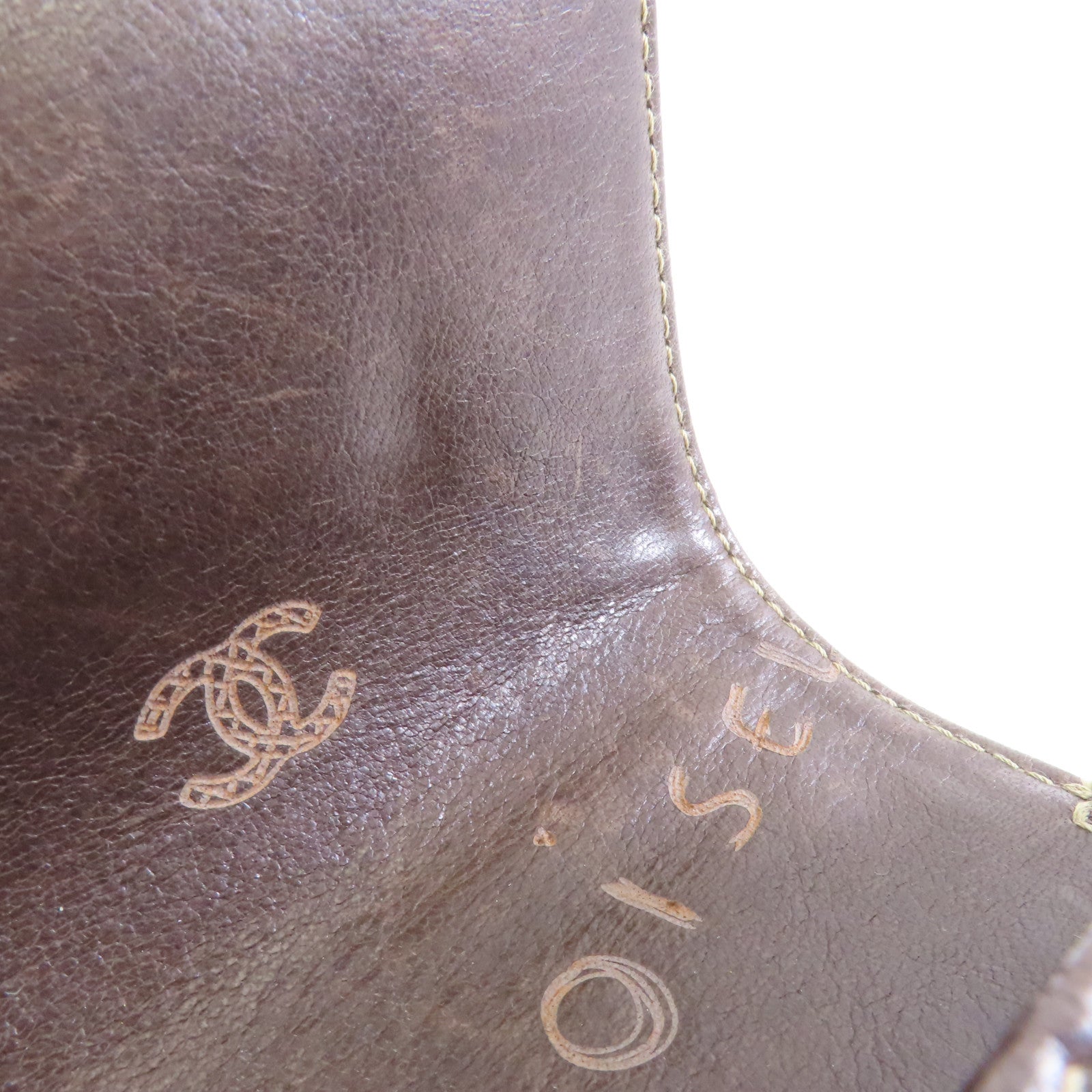 CHANEL 牛皮皮革Shoulder Bag銀扣肩背袋啡色