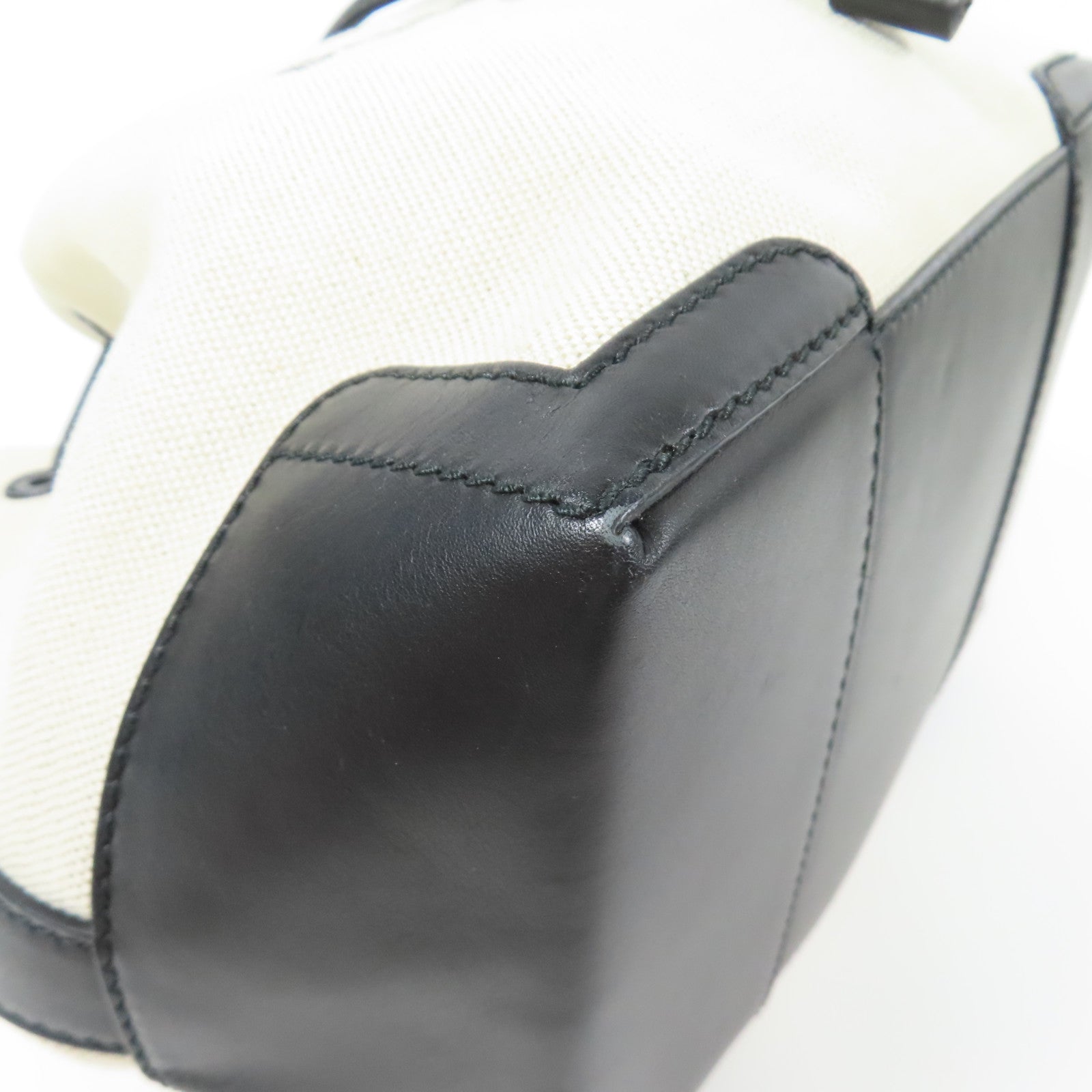 BALENCIAGA 帆布/皮革Bucket Bag銀扣肩背袋