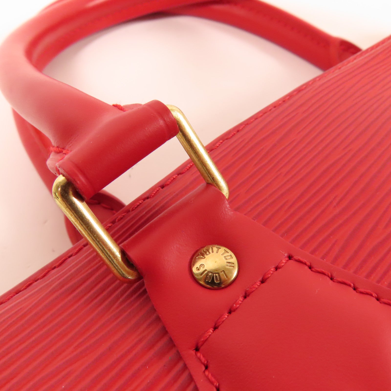 LOUIS VUITTON Epi Sac Plat PM金扣手挽袋