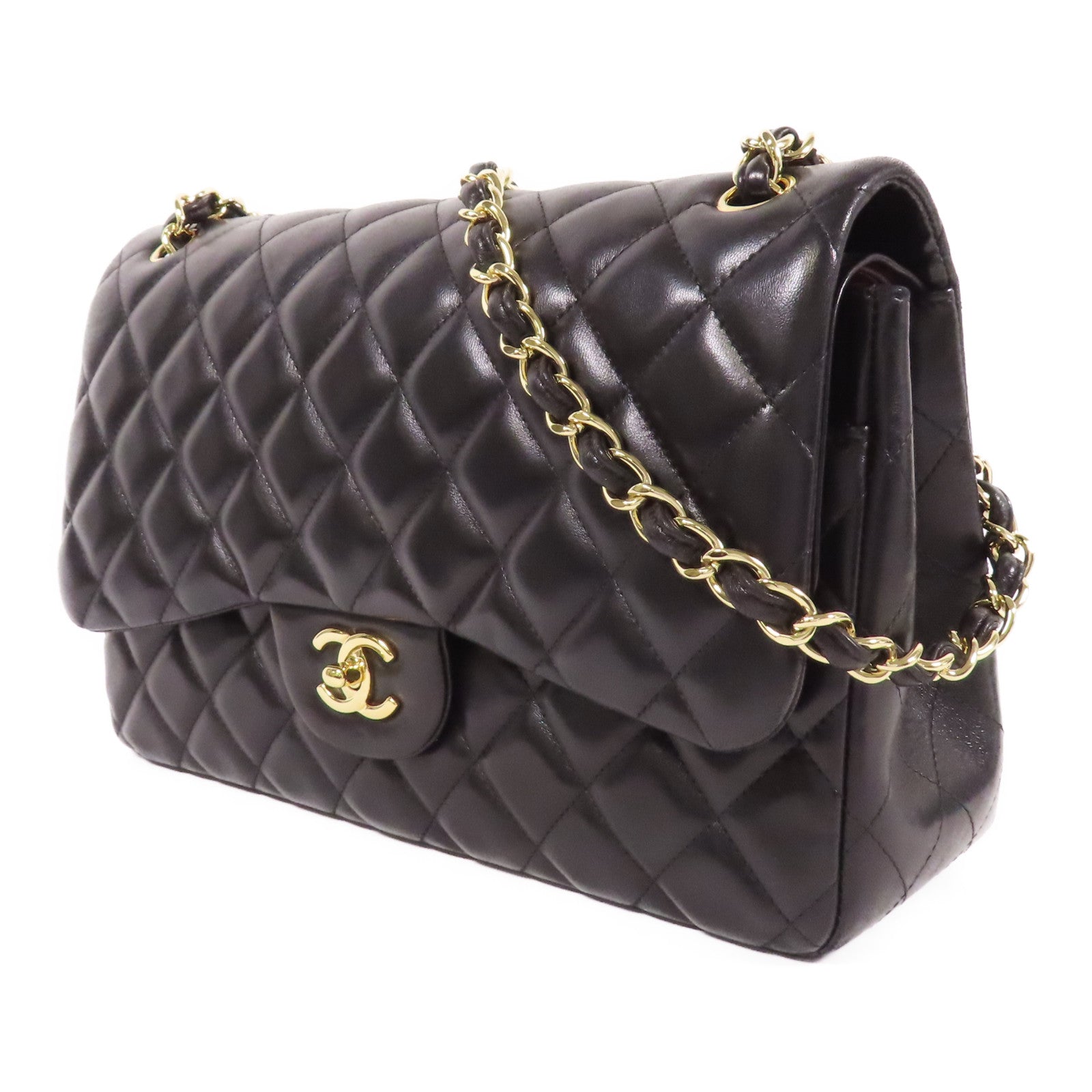 CHANEL 羊皮皮革Large Classic金扣鏈帶肩背袋