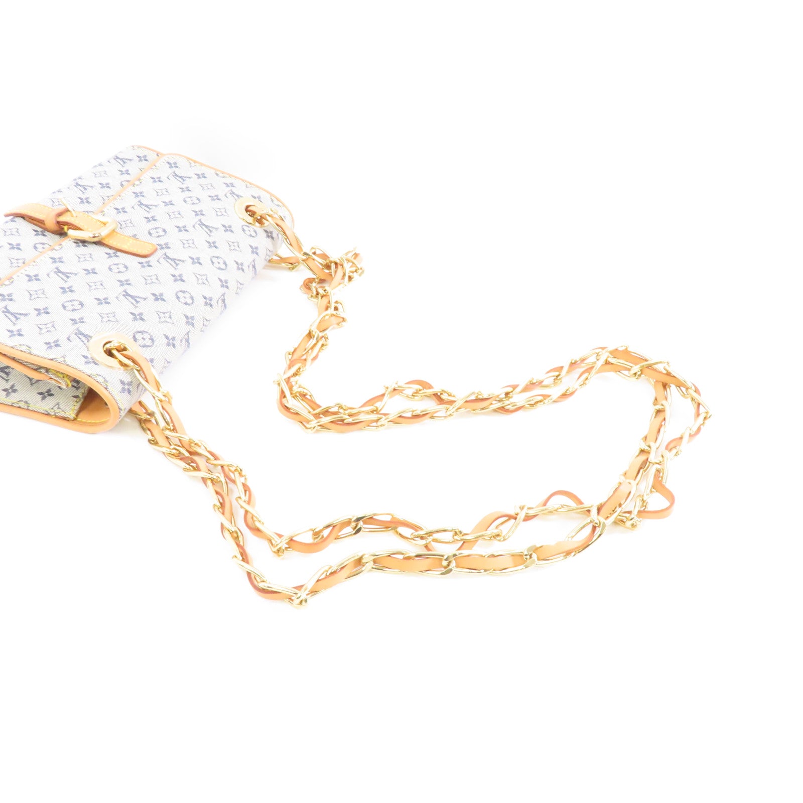 LOUIS VUITTON Monogram Mini Camille Bag金扣鏈帶肩背袋藍色