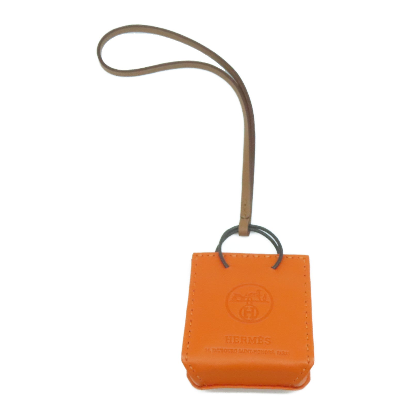 HERMES 【激減優惠】Milo皮革/Swift皮革Orange Bag Charm掛飾色/啡色
