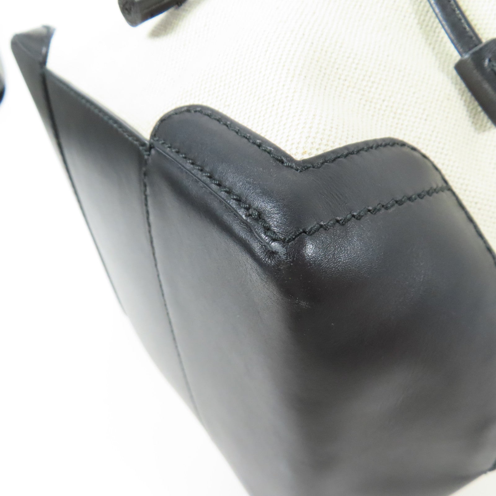 BALENCIAGA 帆布/皮革Bucket Bag銀扣肩背袋