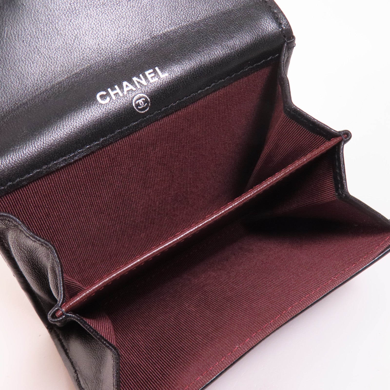 CHANEL 羊皮皮革Card Case銀扣卡片套