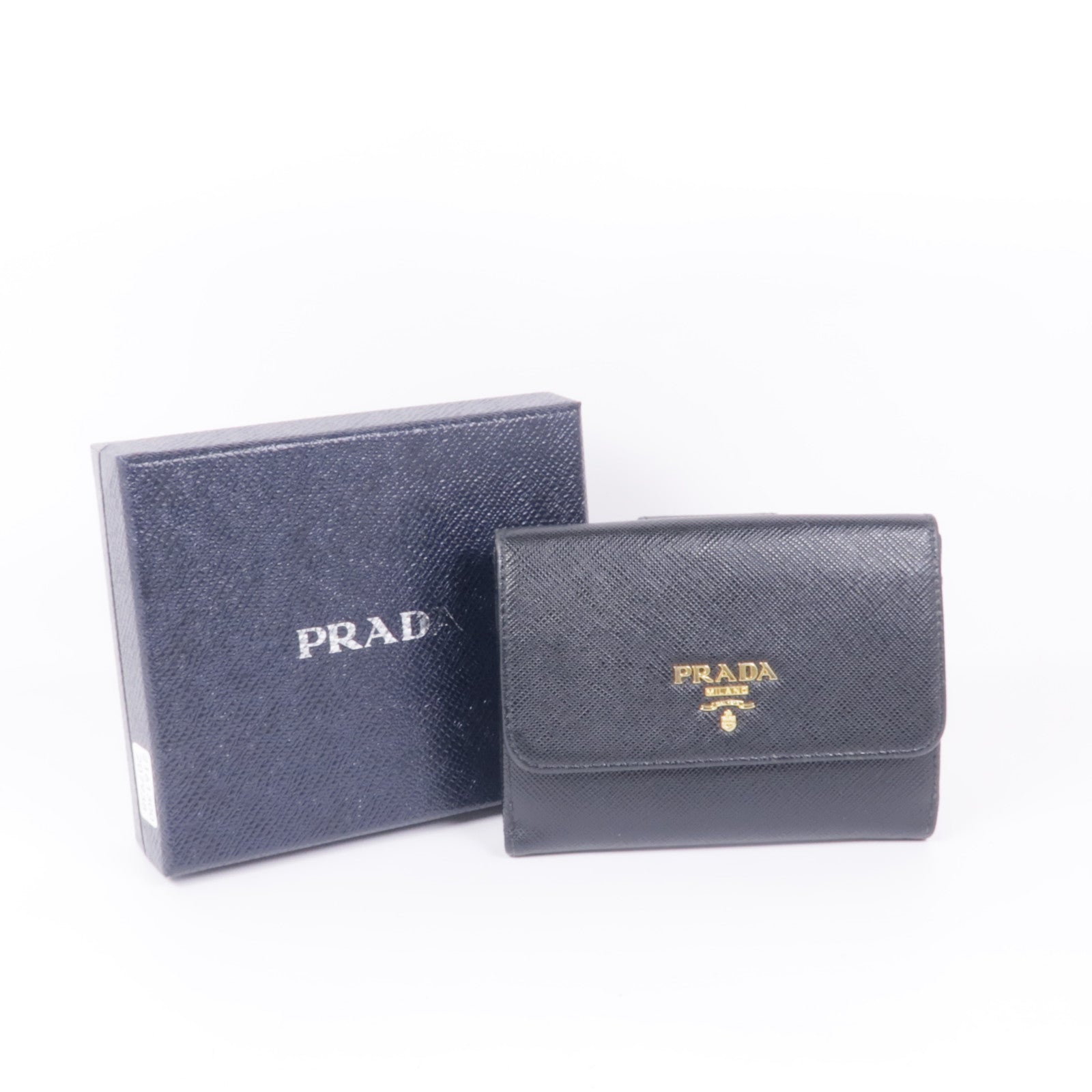 PRADA 牛皮皮革Wallet金扣錢包