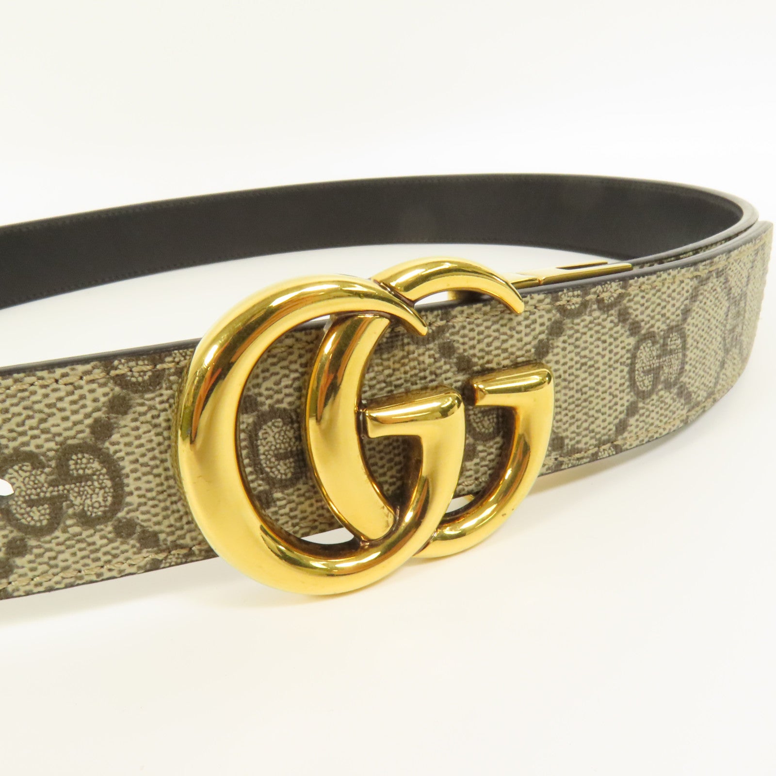 GUCCI 塗層帆布Belt 85cm金扣皮帶