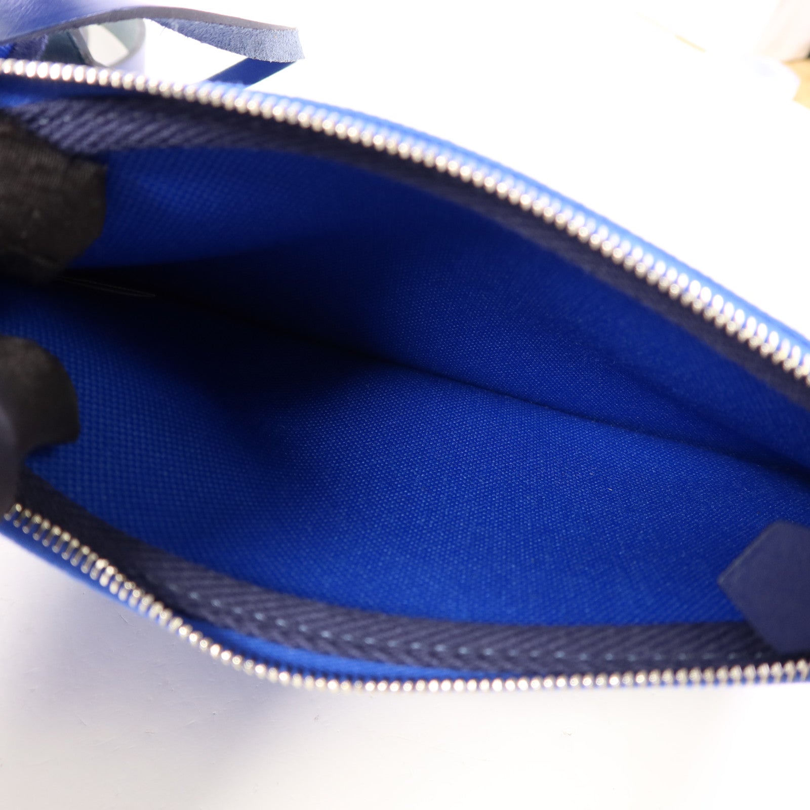 HERMES【激減優惠】 帆布Herbag PM銀扣手挽肩背兩用袋Bleu Billard