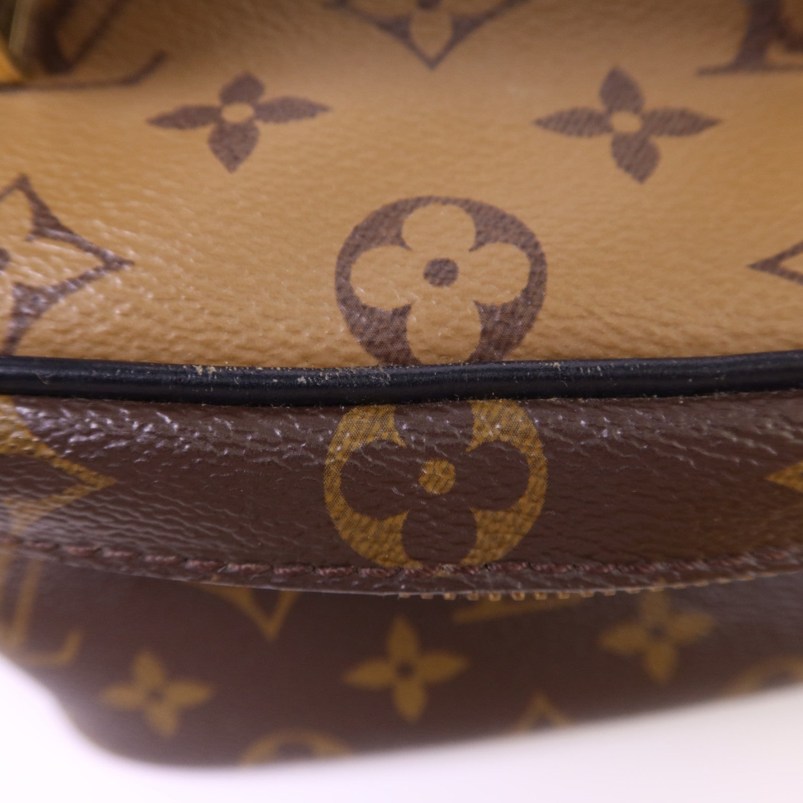 LOUIS VUITTON Monogram Reverse Vanity PM金扣手挽肩背兩用袋棕色