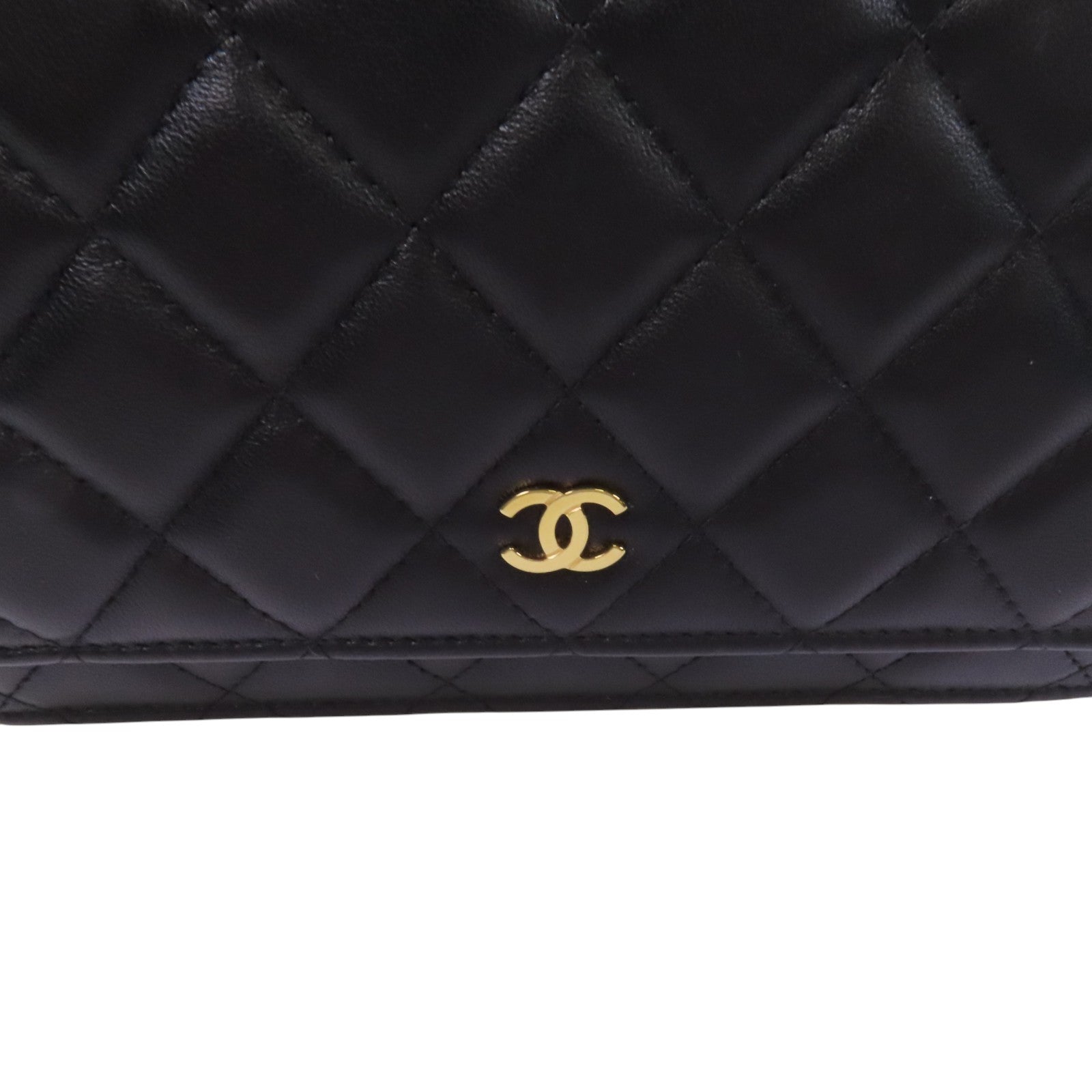 CHANEL 【激減優惠】羊皮皮革WOC Wallet On Chain金扣鏈帶肩背袋