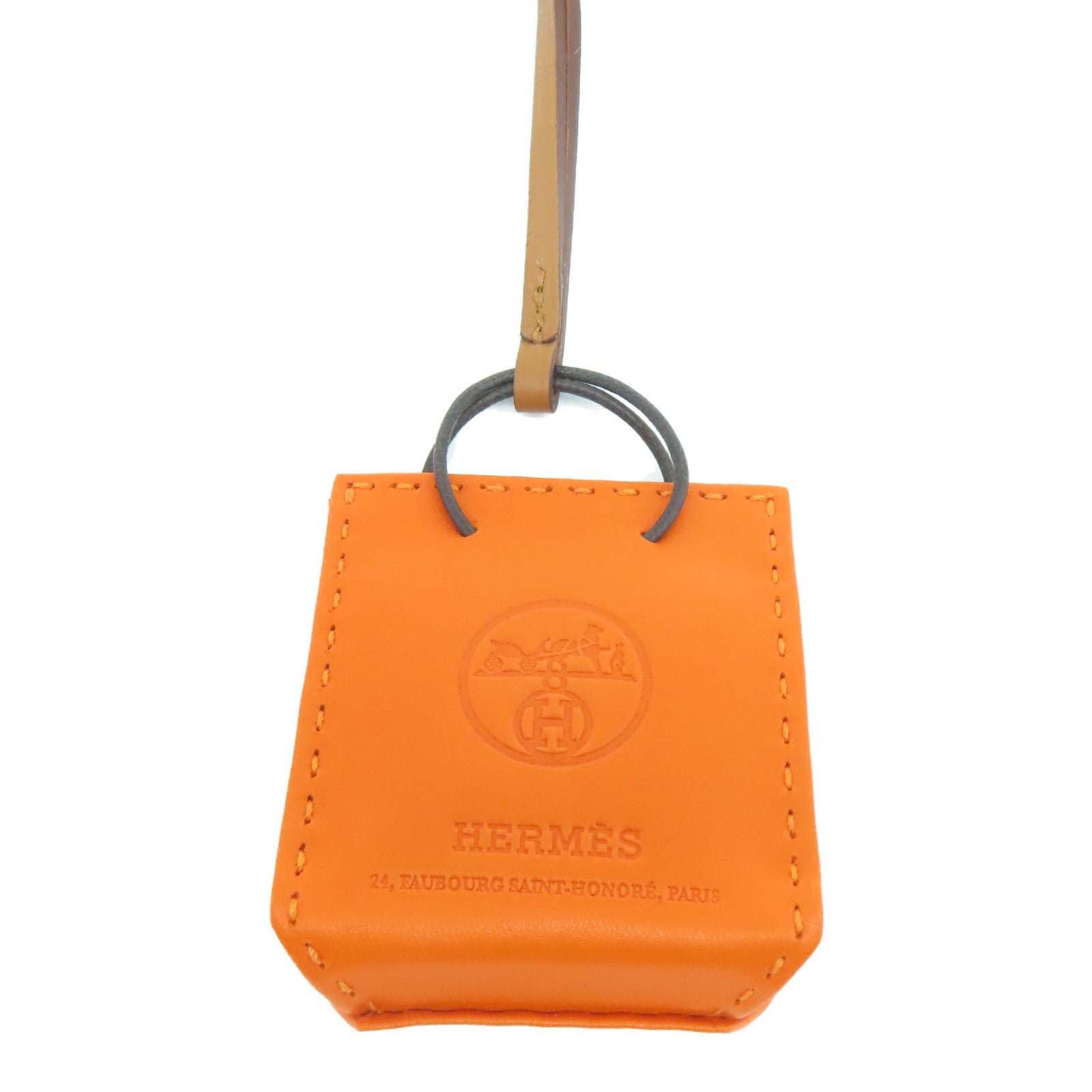 HERMES 【激減優惠】Milo皮革/Swift皮革Orange Bag Charm掛飾色/啡色