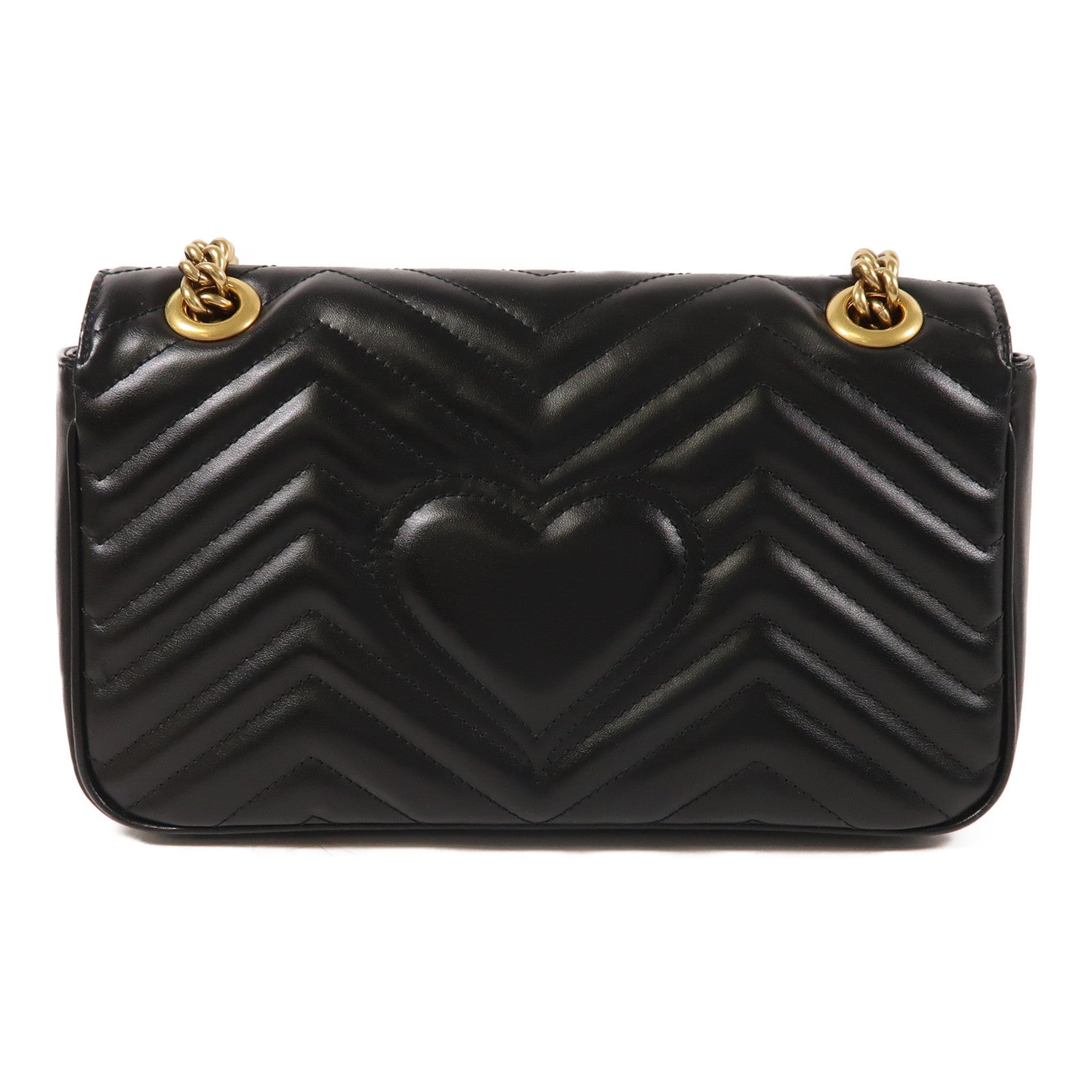 GUCCI 牛皮皮革GG Marmont金扣鏈帶肩背袋