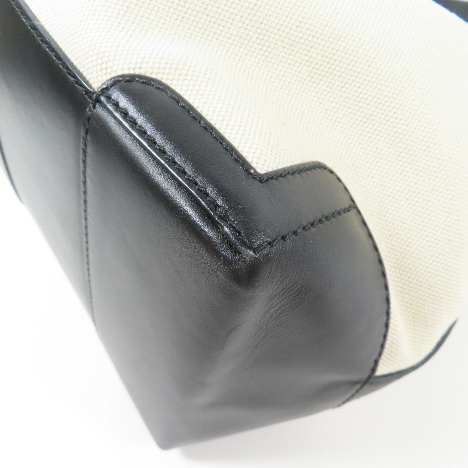BALENCIAGA 帆布/皮革Bucket Bag銀扣肩背袋