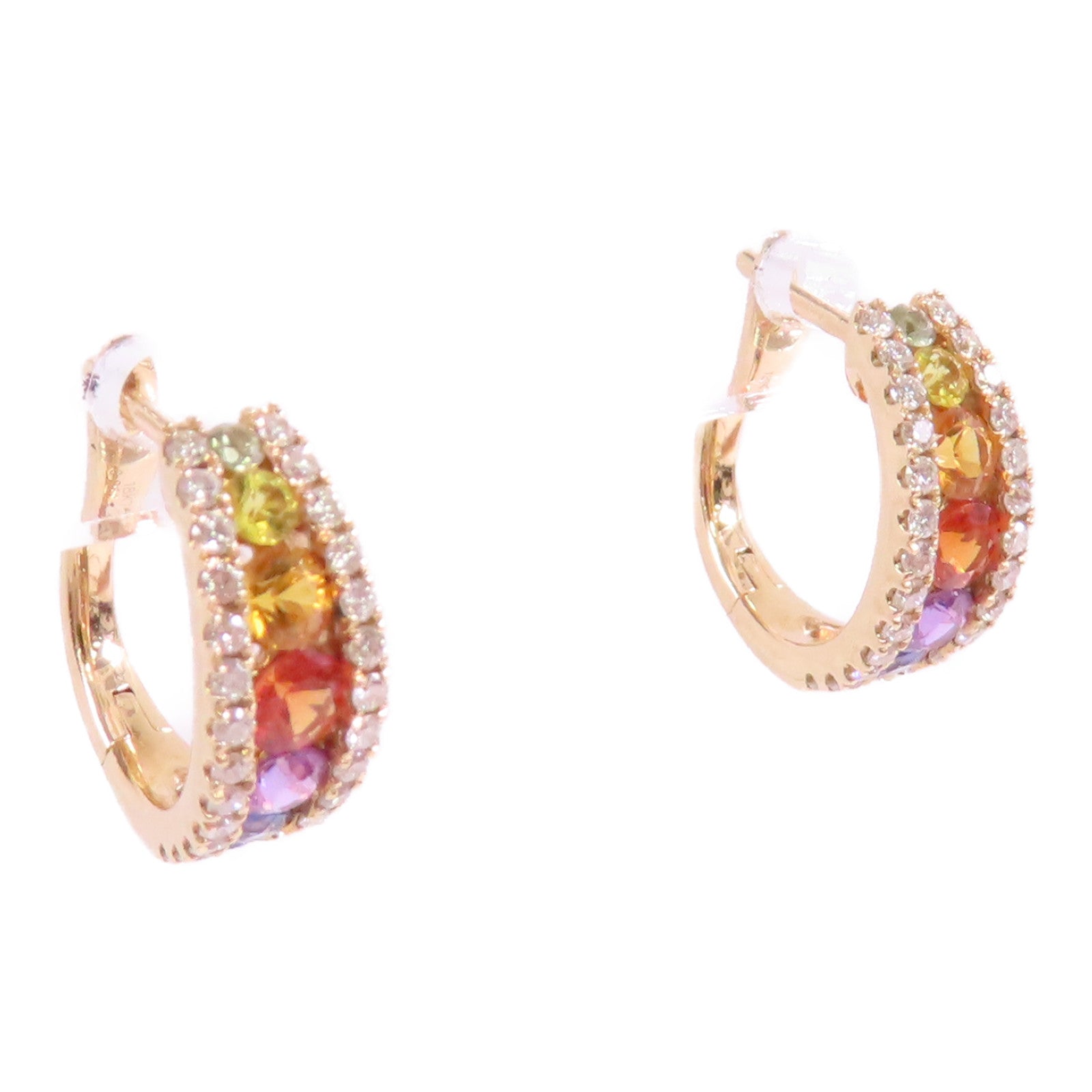 JEWELRY 18K玫瑰金/鑽石/彩色寶石/Diamond Multi Stone Earrings耳環