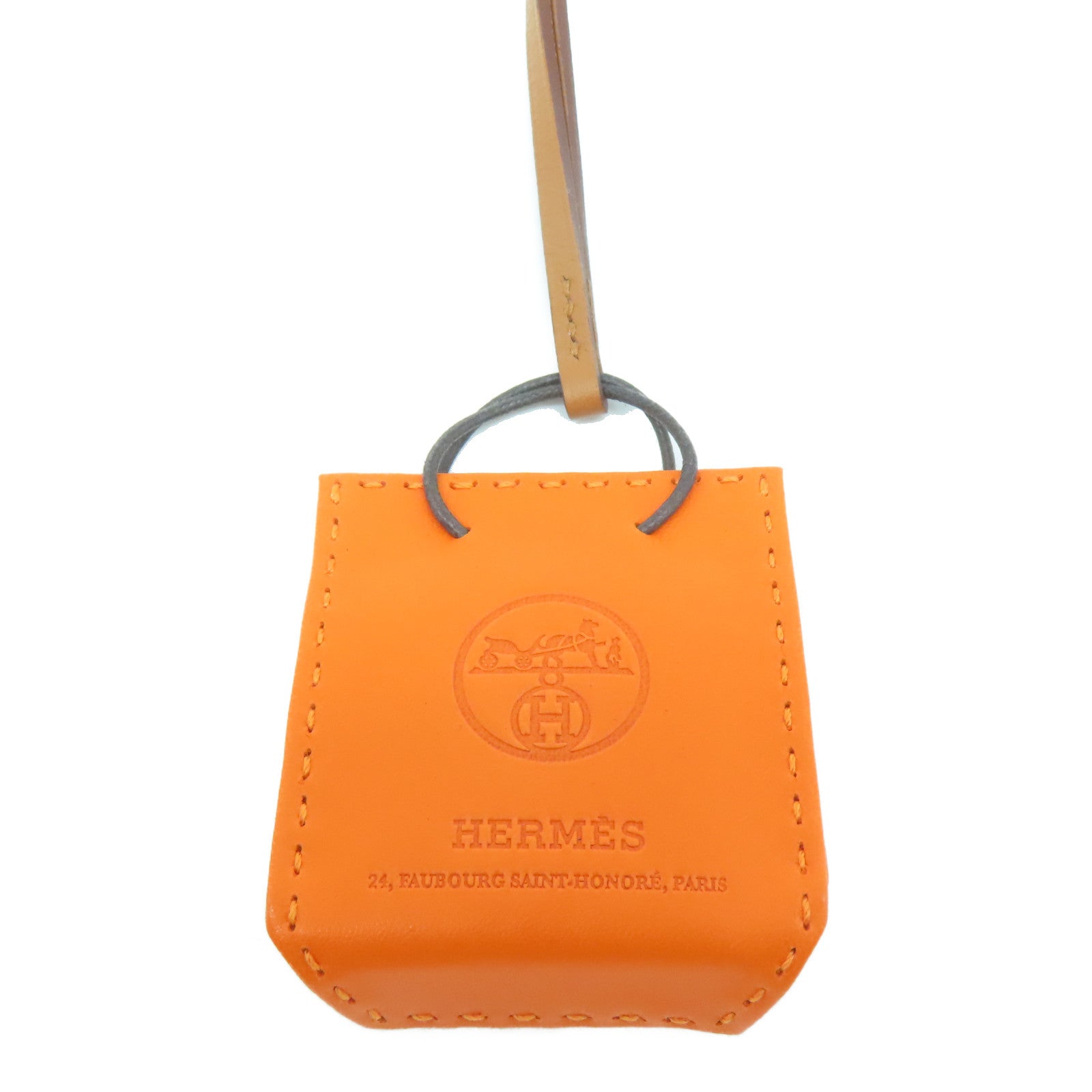 HERMES 【激減優惠】Milo皮革/Swift皮革Orange Bag Charm掛飾色/啡色