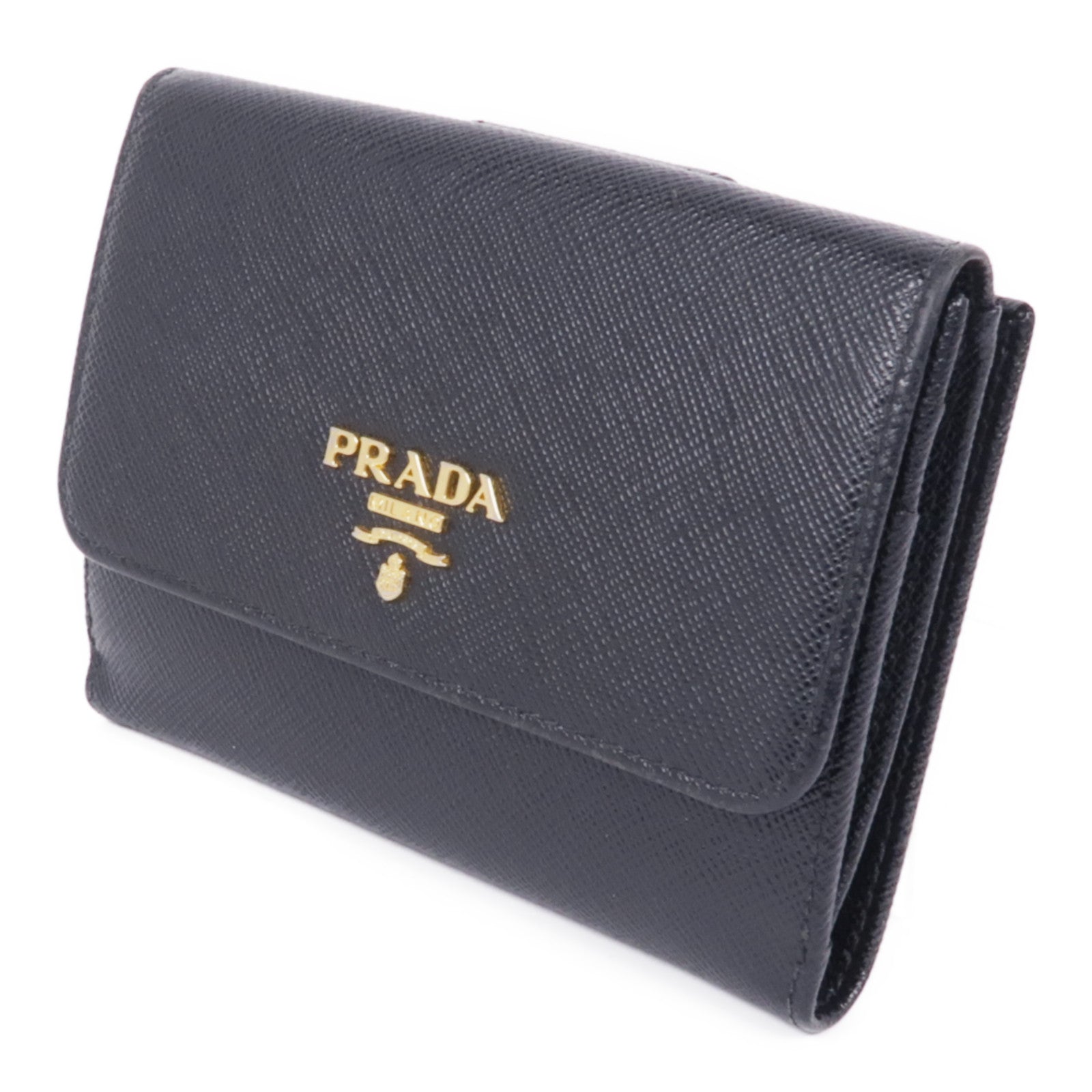 PRADA 牛皮皮革Wallet金扣錢包
