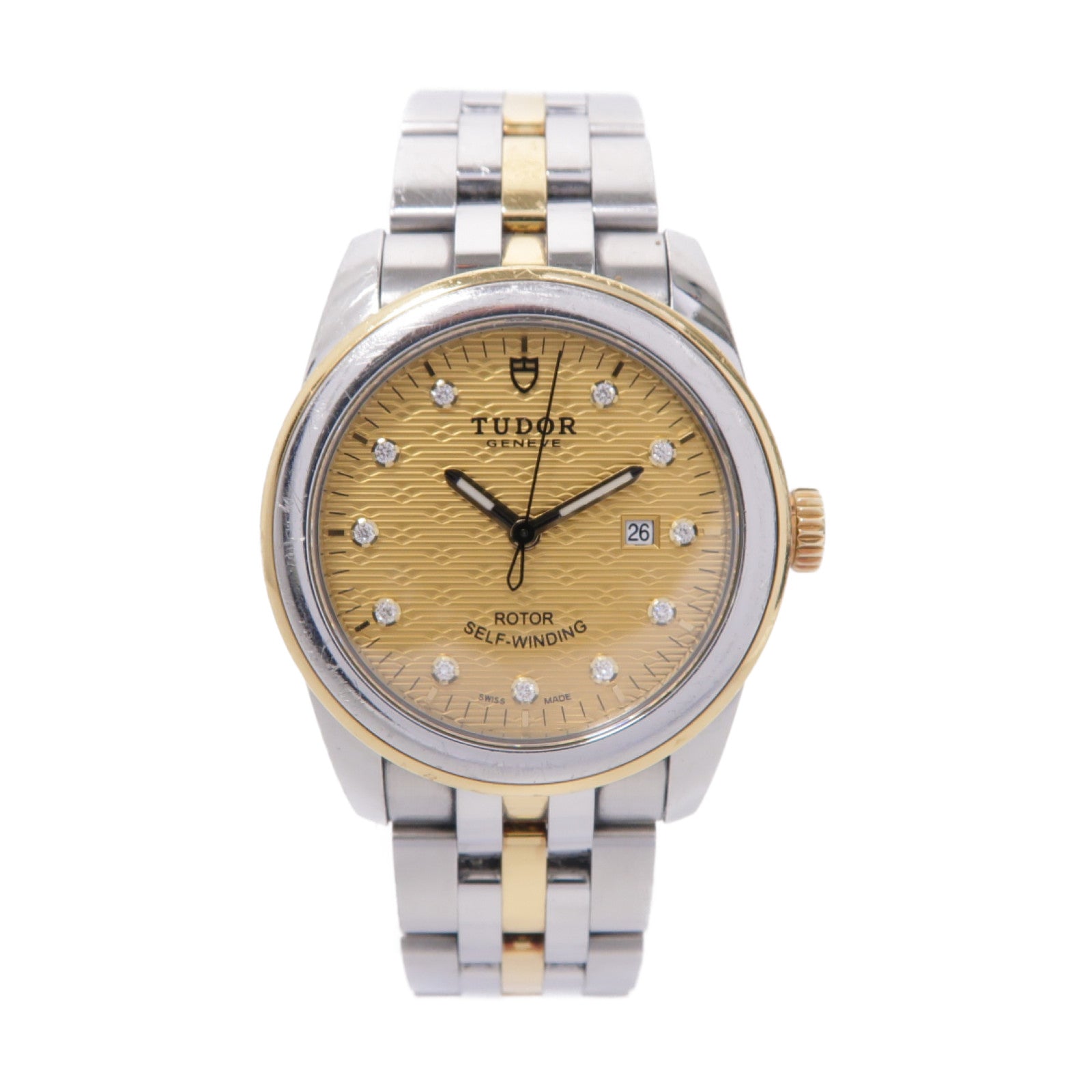 TUDOR Glamour Date18K黃金/不鏽鋼手錶自動機芯金色