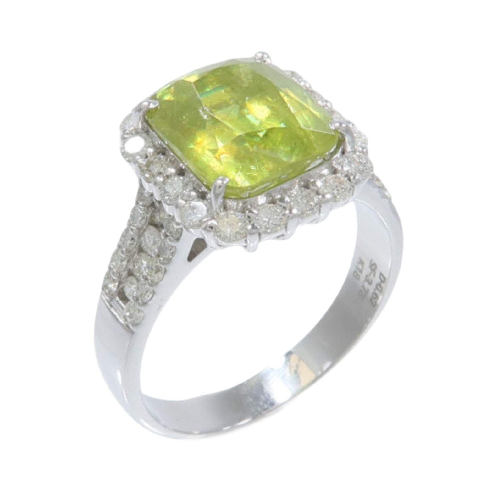 JEWELRY 18K白金Sphene Diamond Ring榍石/鑽石戒指