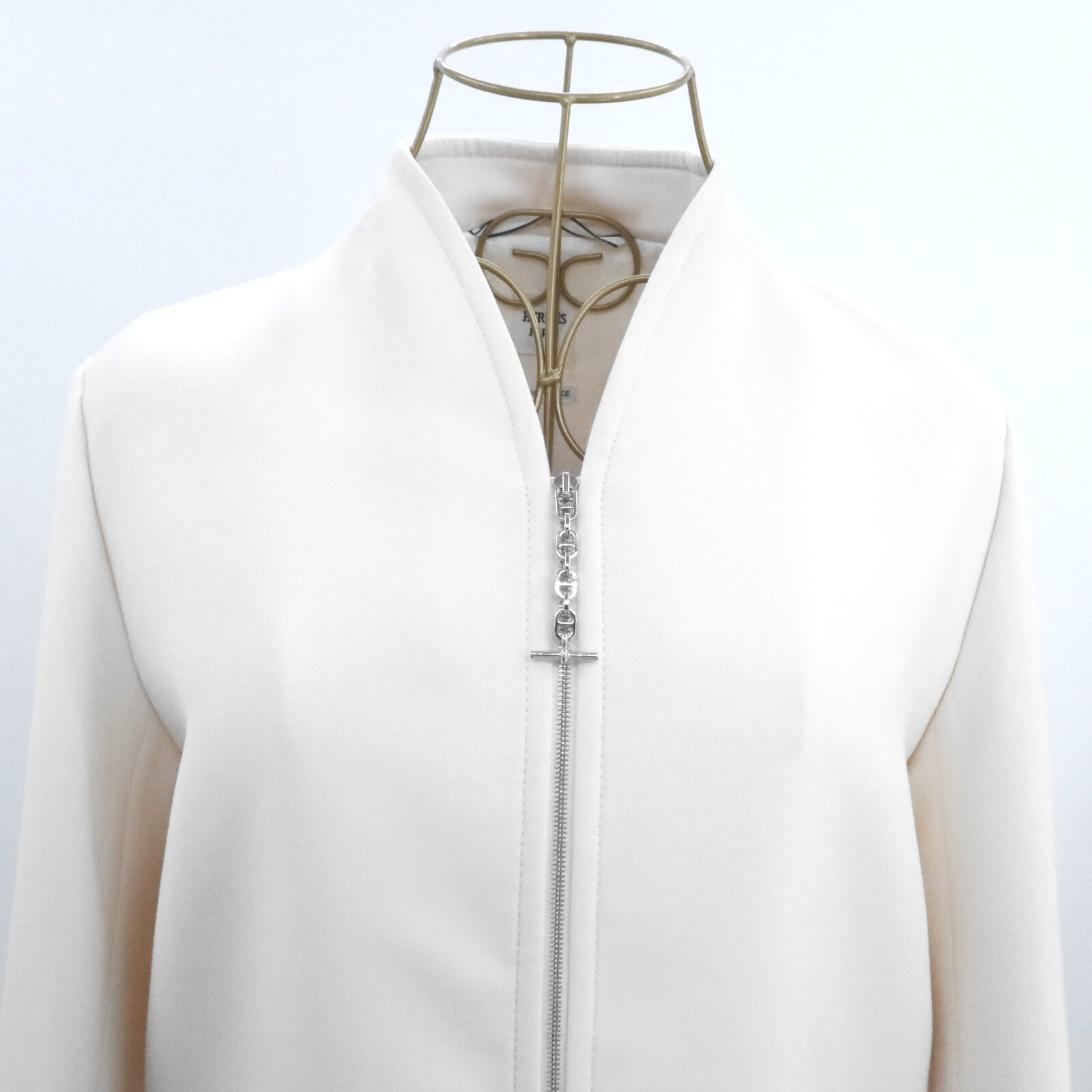 HERMES Wook/Nylon Chaine d'Ancre Collarless Jacket外套