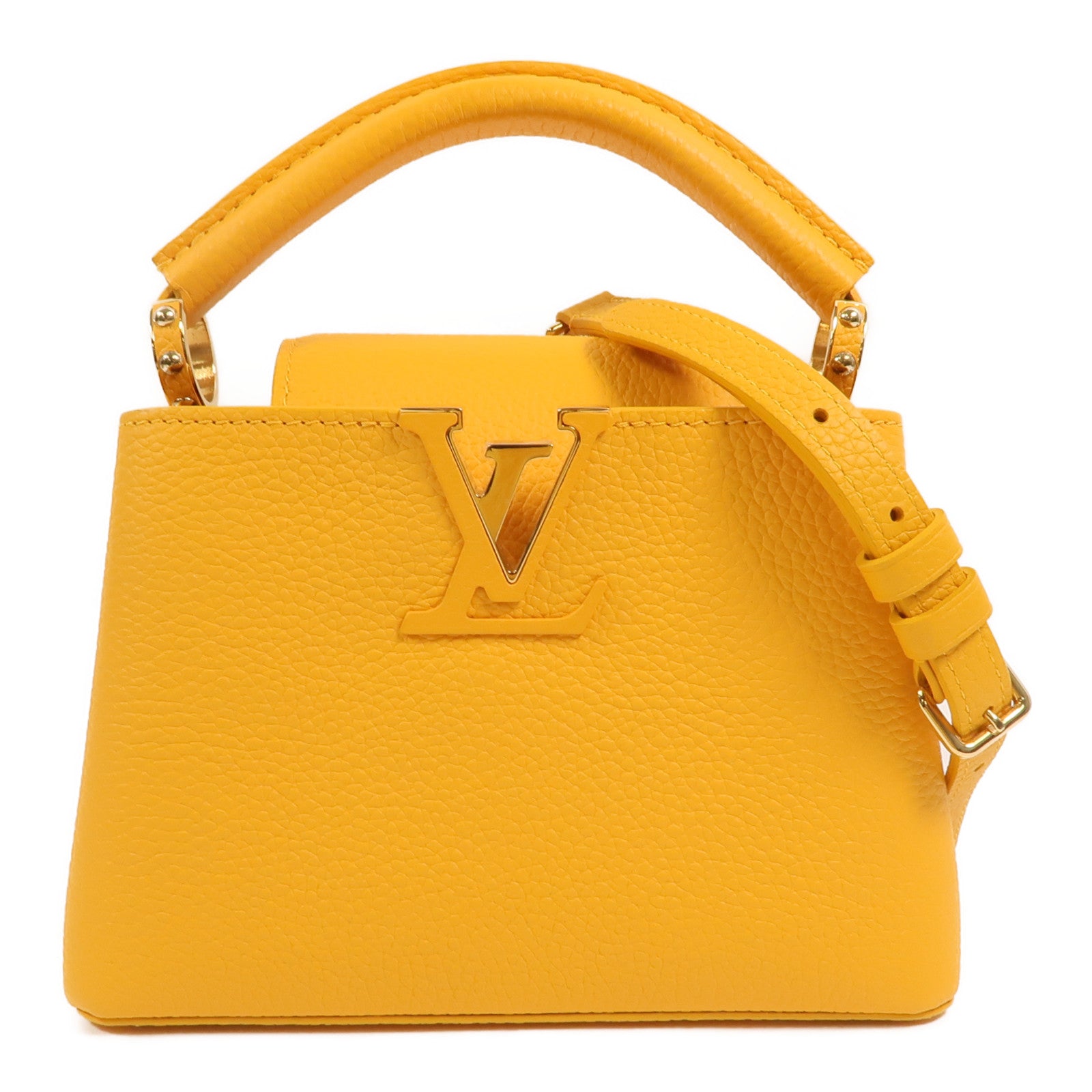 LOUIS VUITTON Taurillon皮革Capucines Mini手挽肩背兩用袋