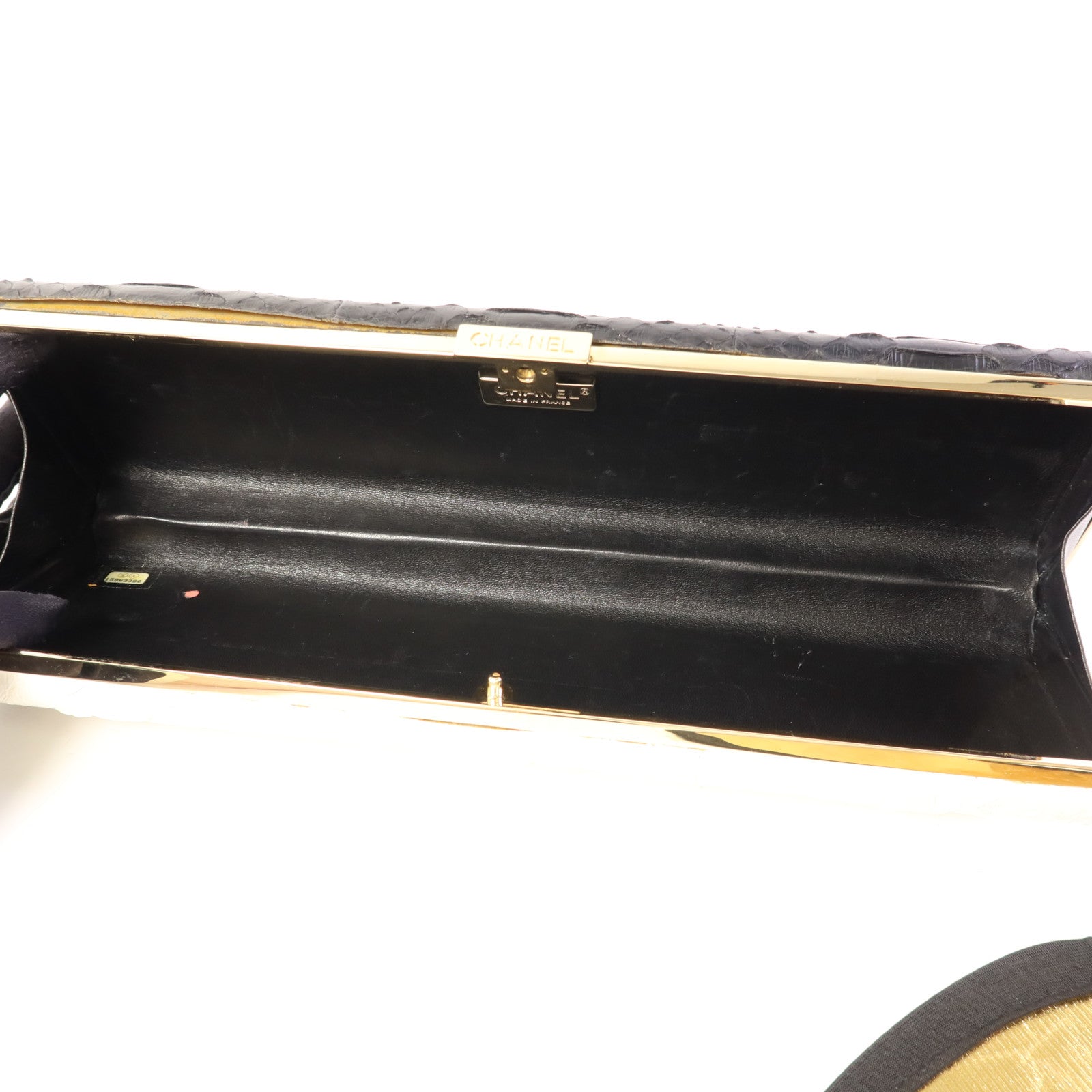 CHANEL 蛇皮皮革Clutch Bag金扣手拿包