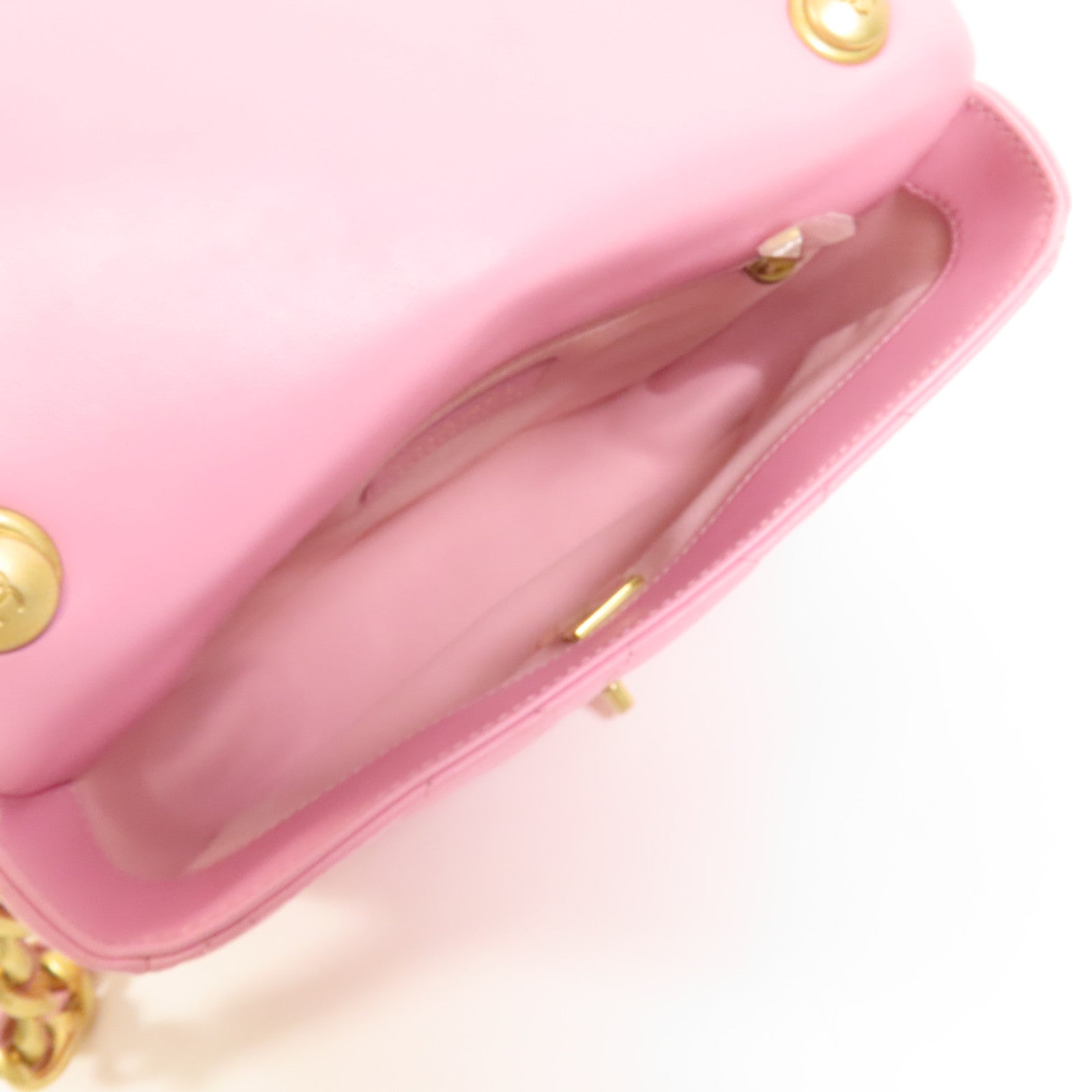 CHANEL 羊皮皮革Chain Shoulder金扣鏈帶肩背袋