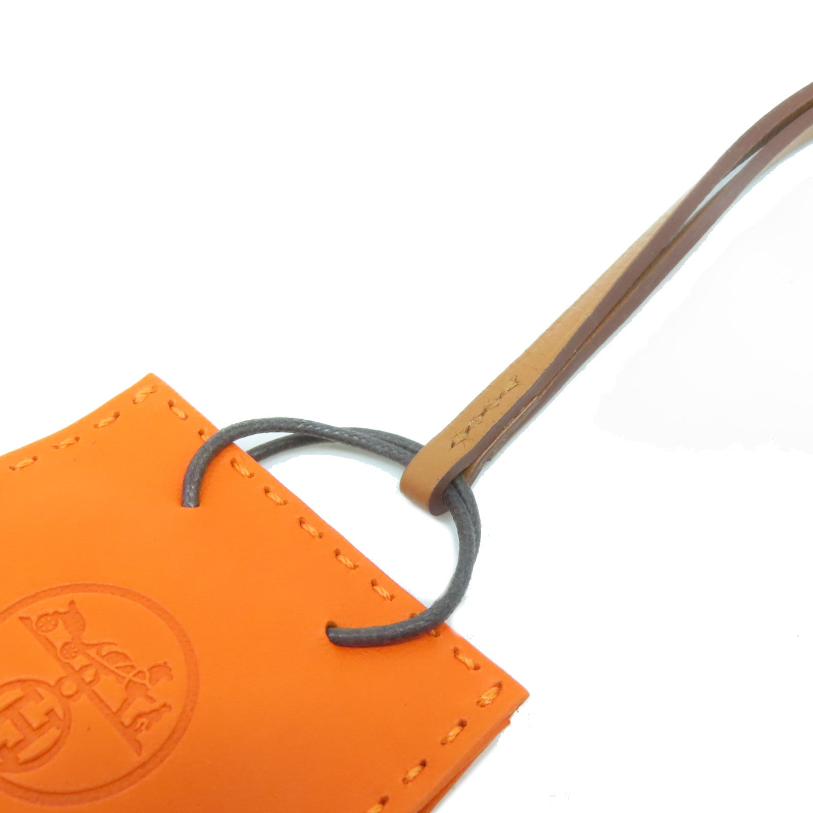 HERMES 【激減優惠】Milo皮革/Swift皮革Orange Bag Charm掛飾色/啡色