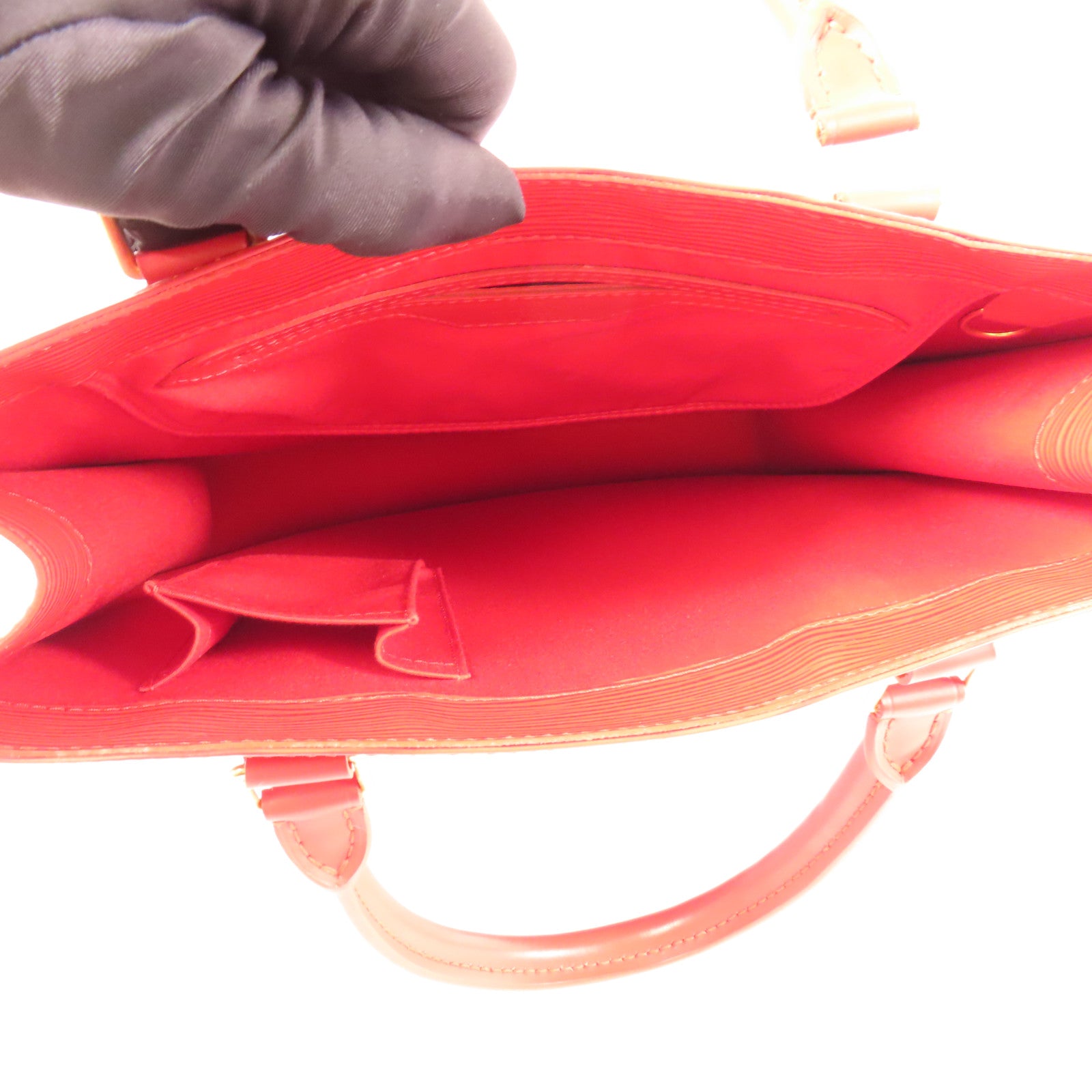 LOUIS VUITTON Epi Sac Plat PM金扣手挽袋
