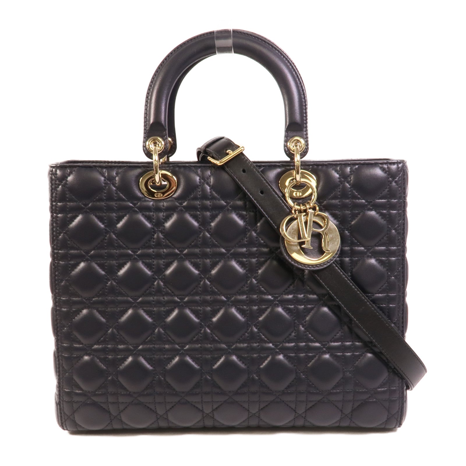 Dior 羊皮皮革Lady Dior Large手挽肩背兩用袋