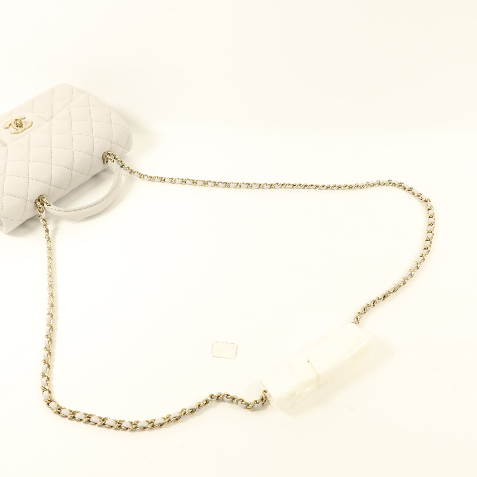 CHANEL 羊皮皮革Classic With Top Handle金扣手挽肩背兩用袋