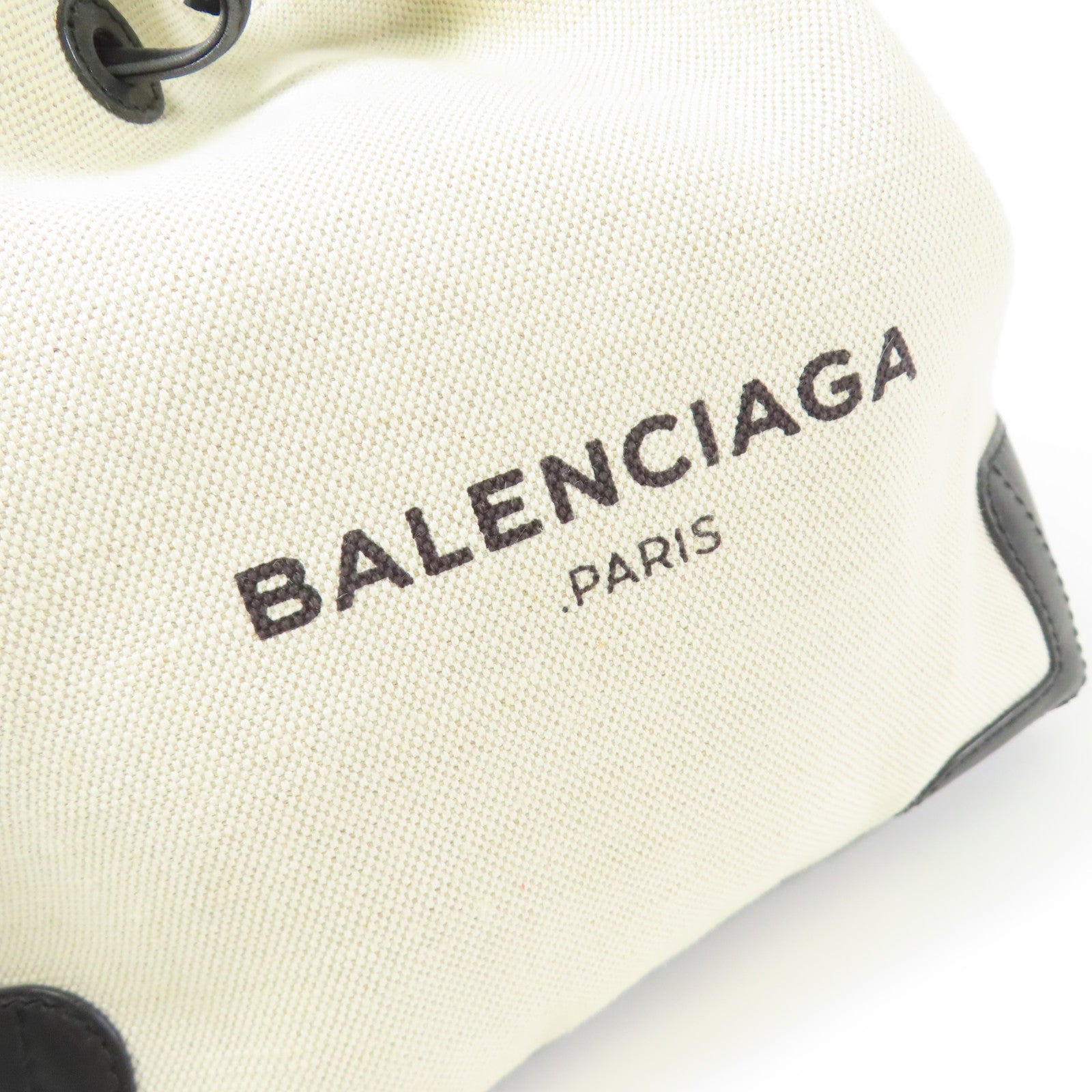 BALENCIAGA 帆布/皮革Bucket Bag銀扣肩背袋
