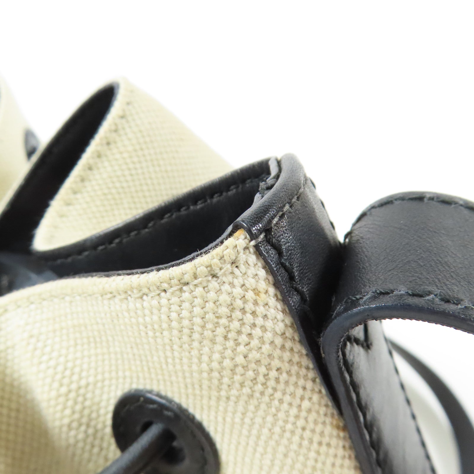 BALENCIAGA 帆布/皮革Bucket Bag銀扣肩背袋