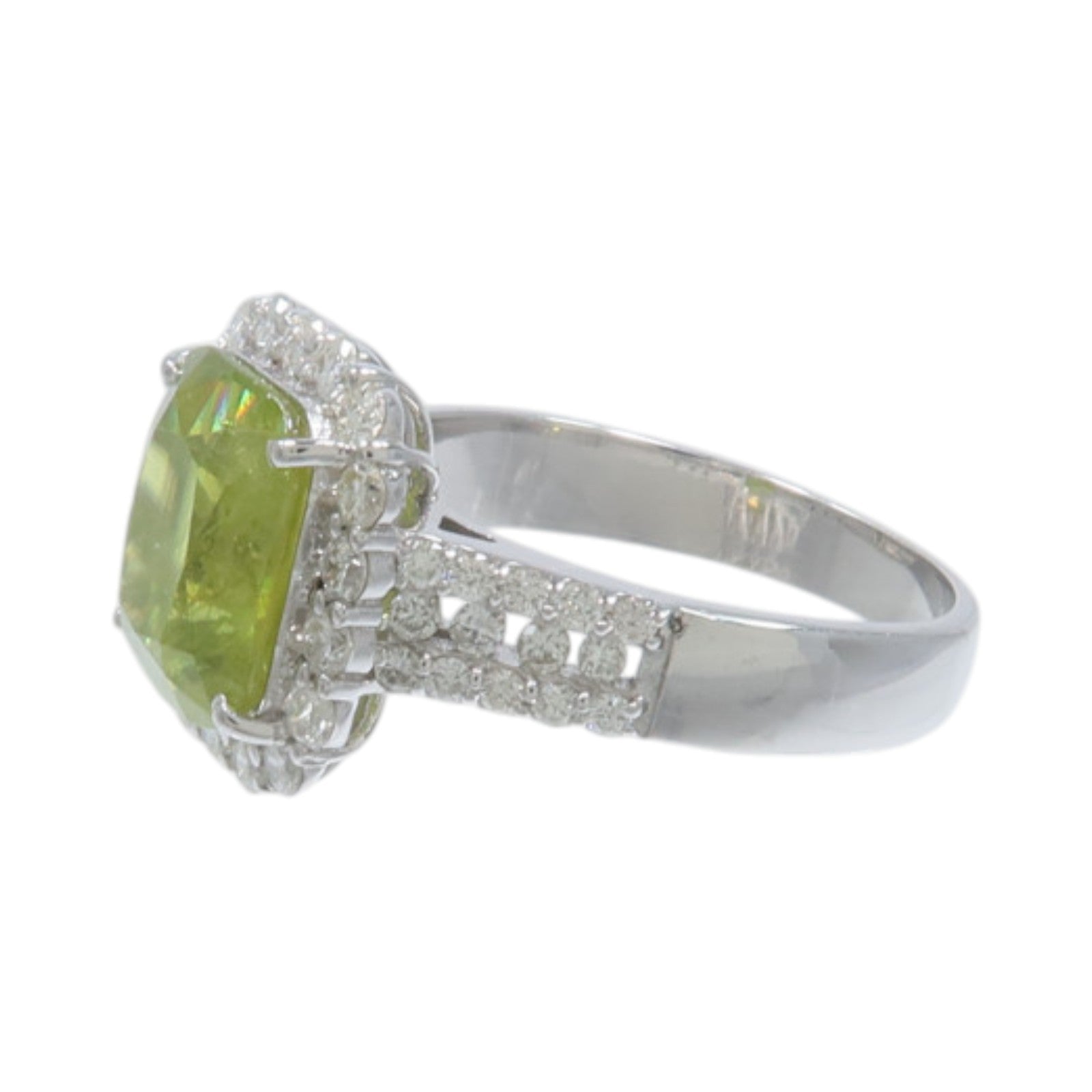 JEWELRY 18K白金Sphene Diamond Ring榍石/鑽石戒指