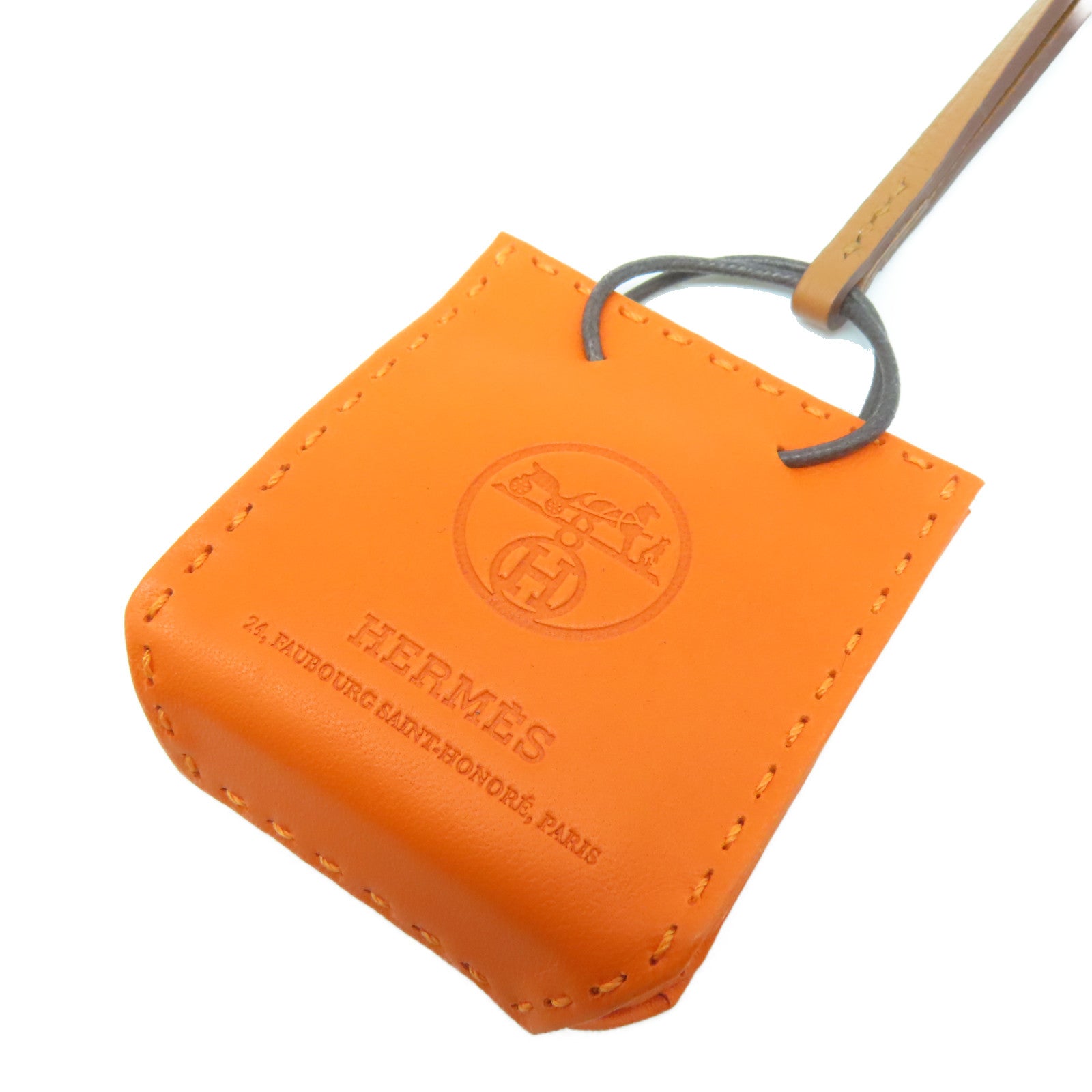 HERMES 【激減優惠】Milo皮革/Swift皮革Orange Bag Charm掛飾色/啡色