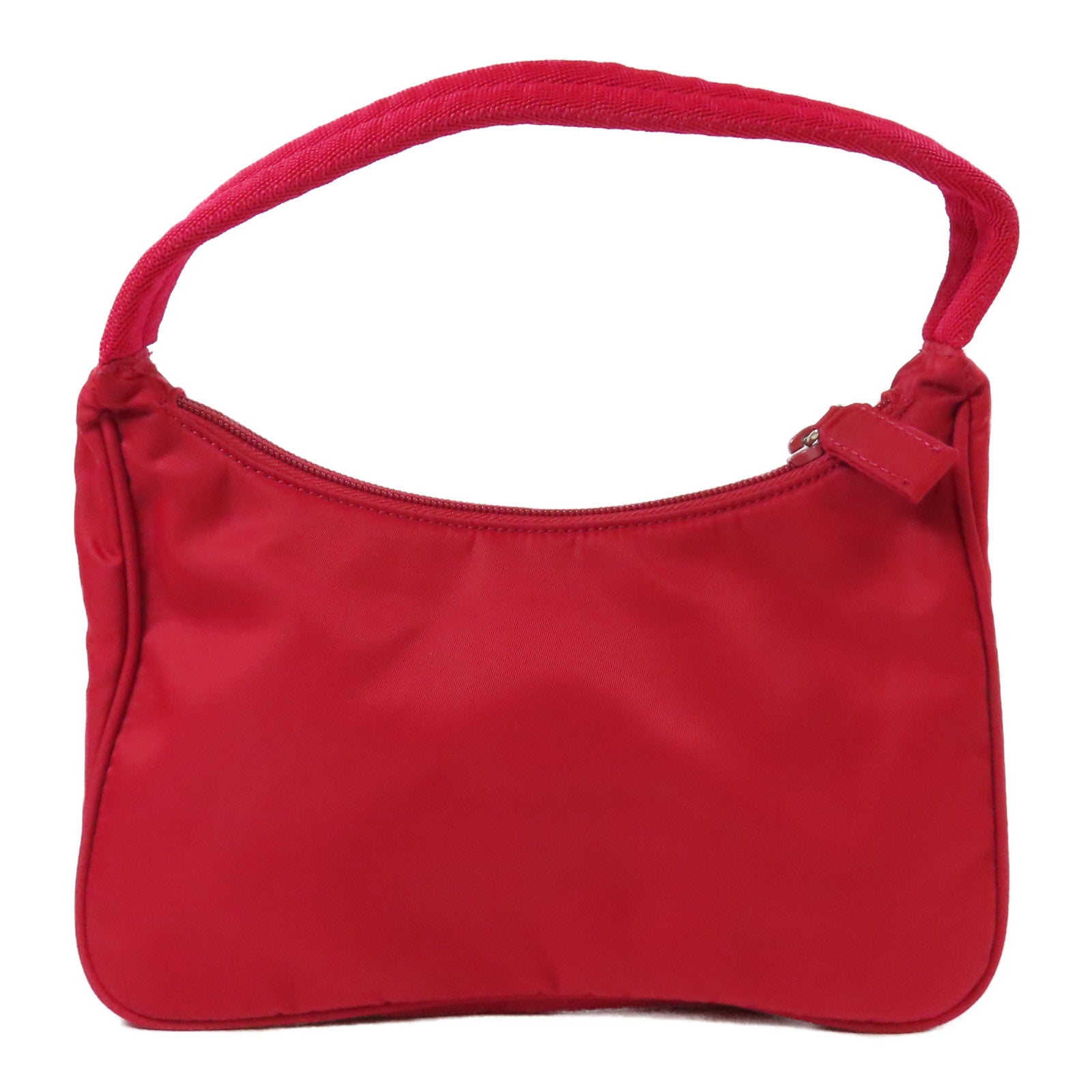 PRADA 尼龍Hand Bag銀扣手挽袋紅色