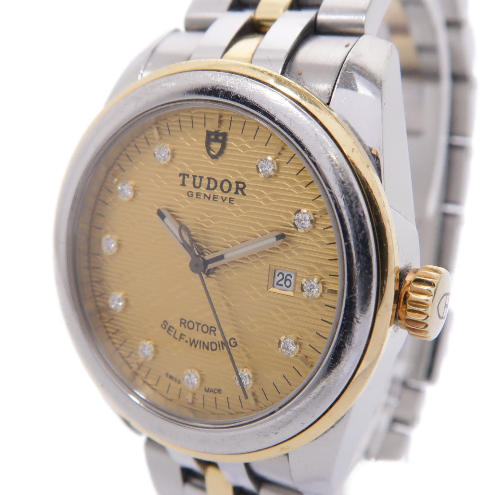 TUDOR Glamour Date18K黃金/不鏽鋼手錶自動機芯金色