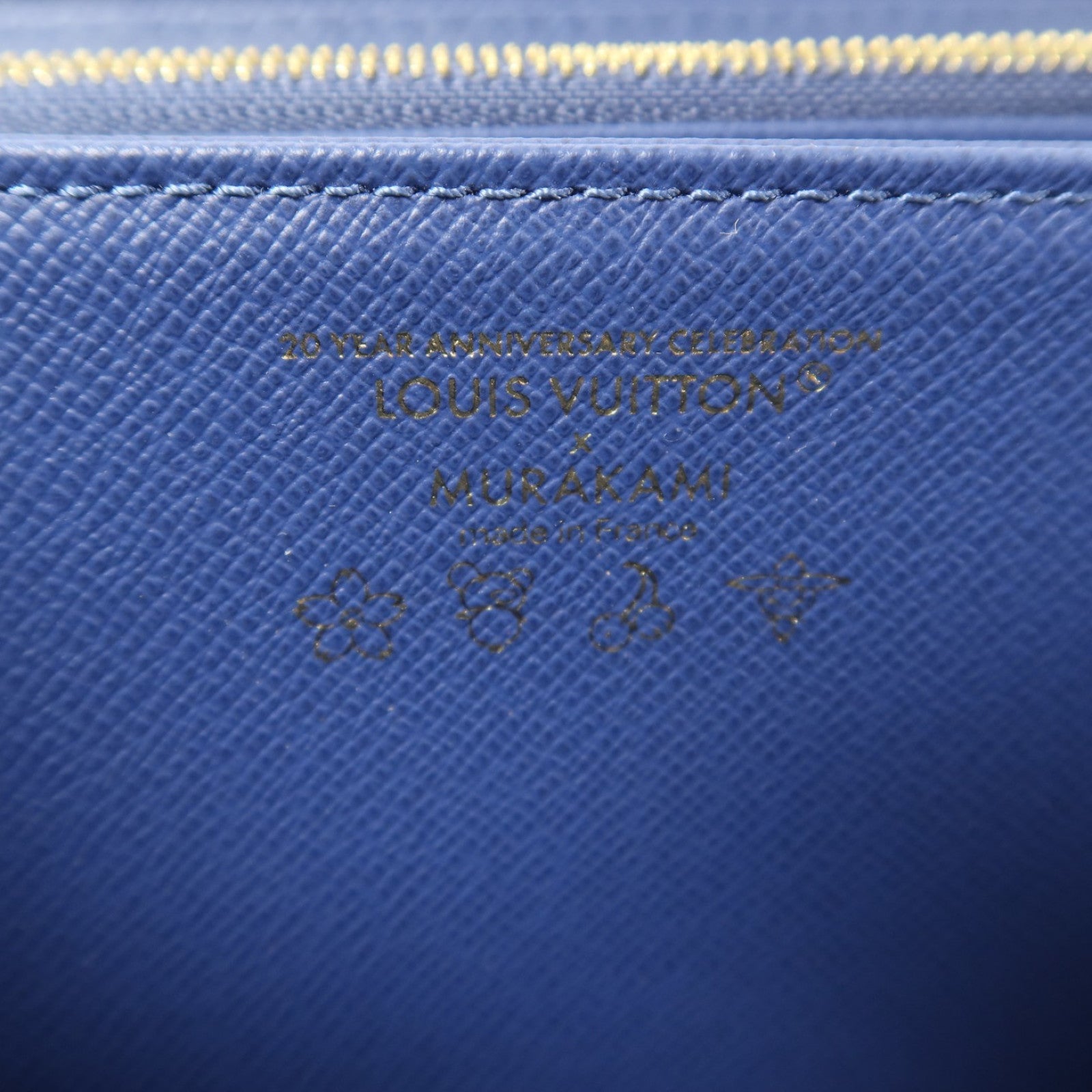 LOUIS VUITTON Monogram Denim/Cherry Takashi Murakami Long Wallet金扣長錢包