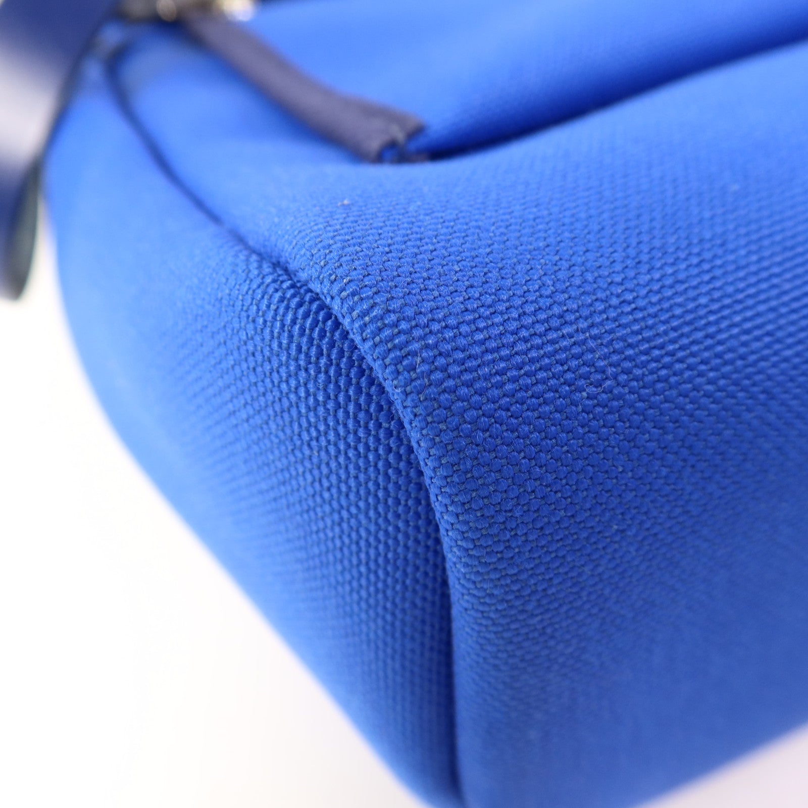 HERMES【激減優惠】 帆布Herbag PM銀扣手挽肩背兩用袋Bleu Billard