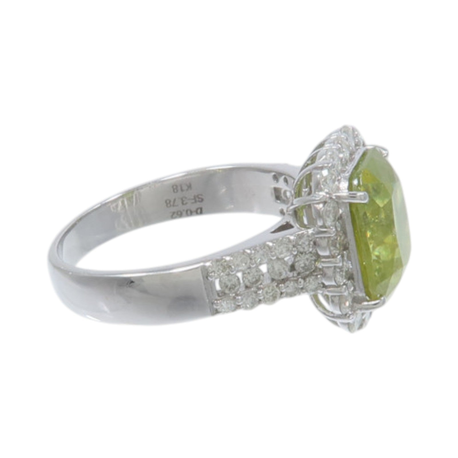 JEWELRY 18K白金Sphene Diamond Ring榍石/鑽石戒指