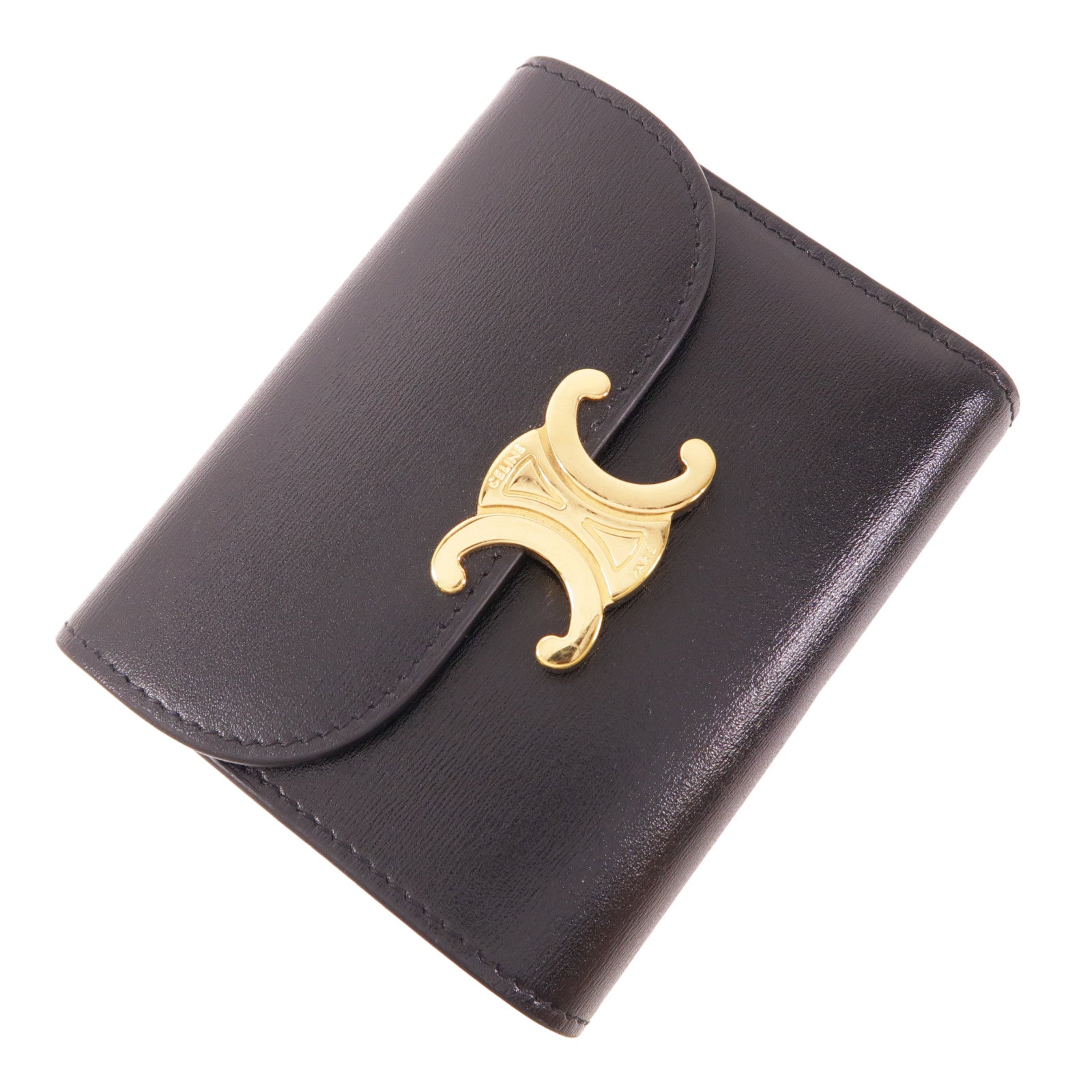 CELINE 牛皮皮革Triomphe Wallet金扣錢包